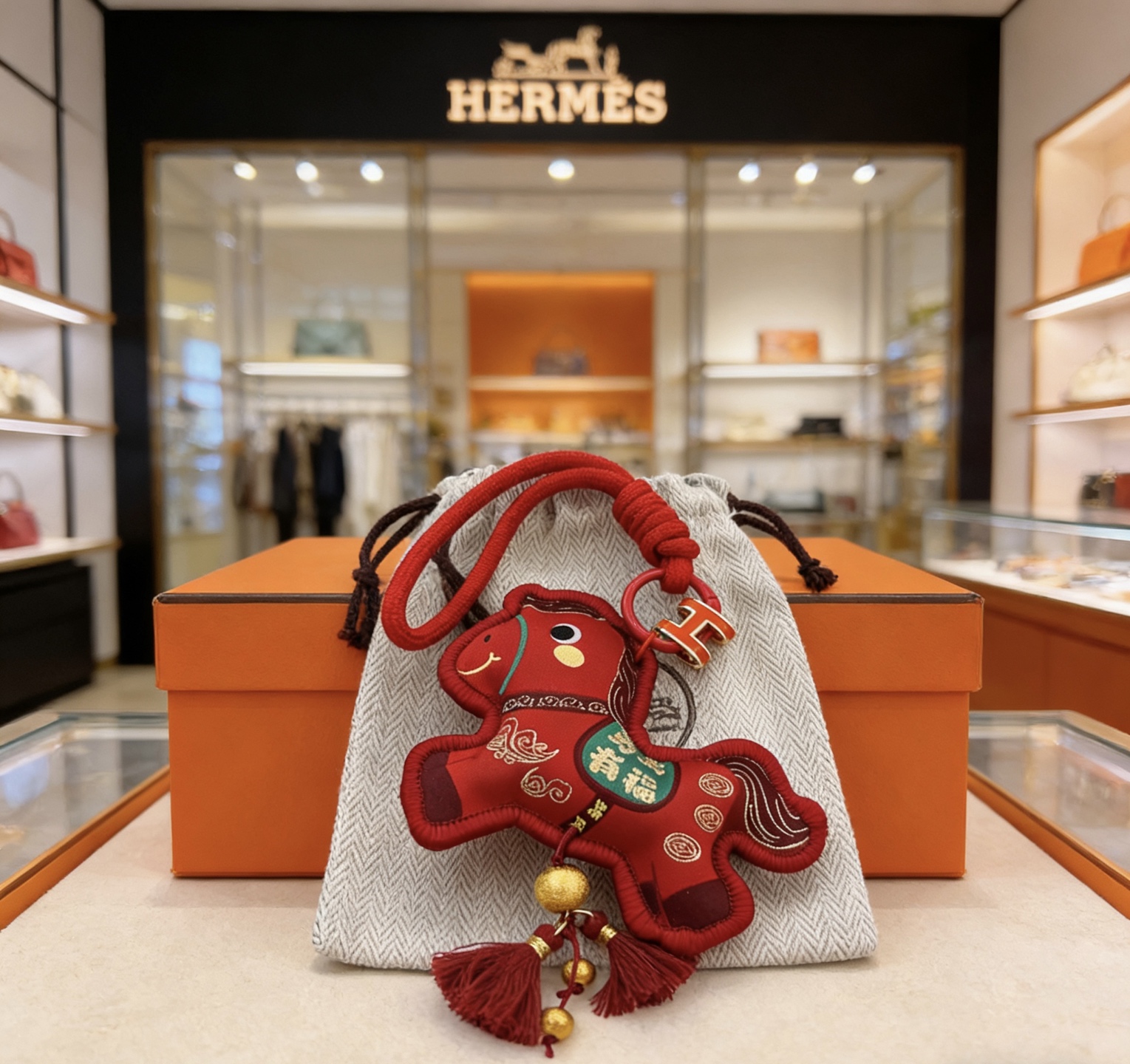 Hermès 马年新品新款Hermes爱马仕钥匙扣钥匙扣加厚版 铂金版