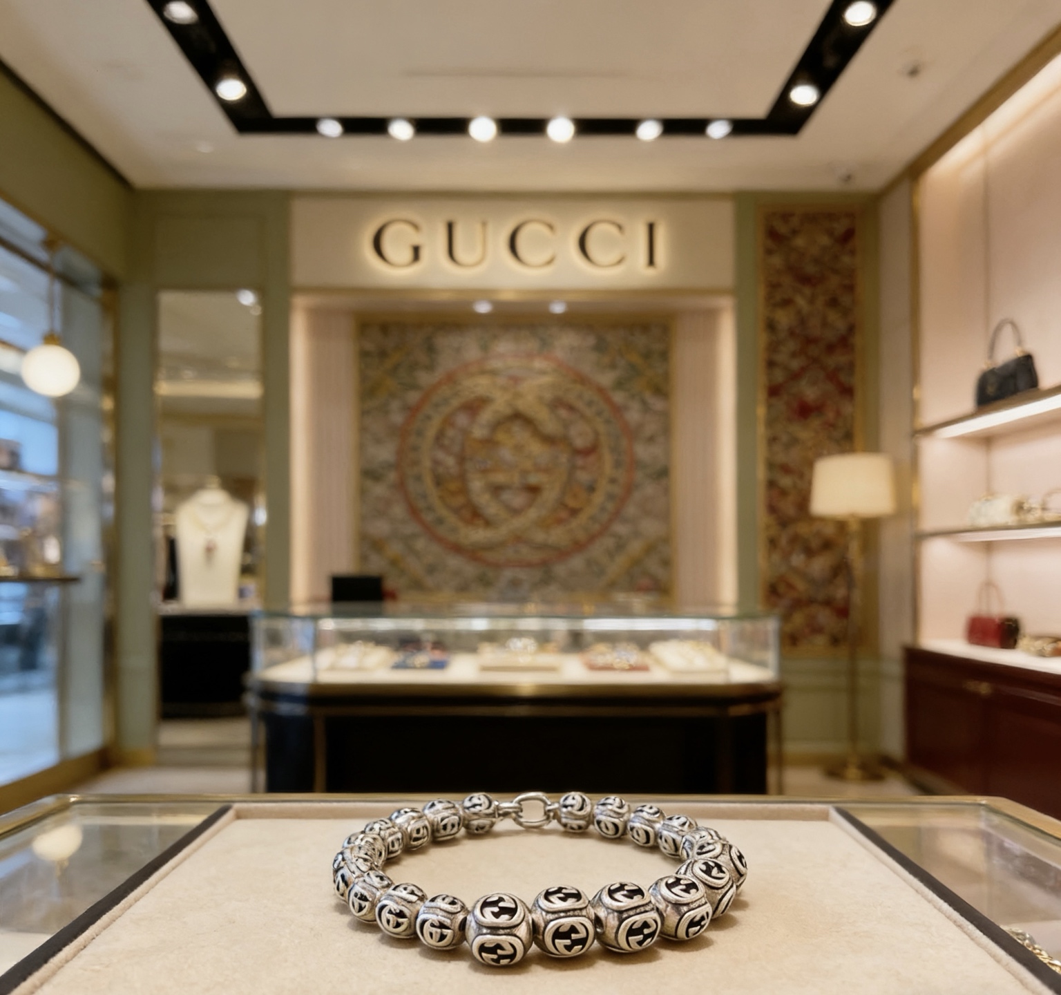 Gucci 𝐆𝐮𝐜𝐜𝐢古驰手链 奢华手串 最新款全件串珠手链档次更高 Anger Forest系列双g 古驰手链