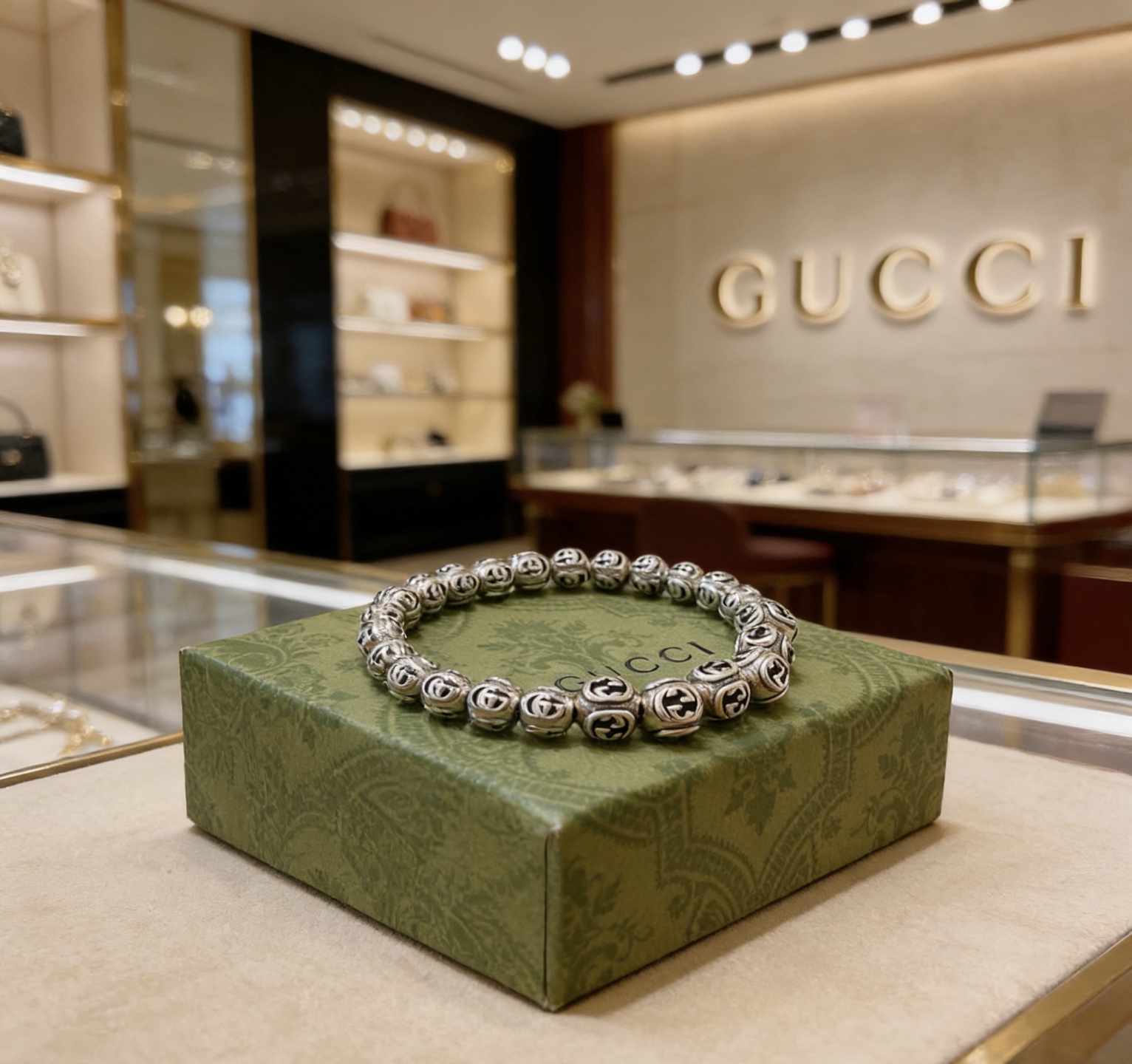 Gucci 𝐆𝐮𝐜𝐜𝐢古驰手链 奢华手串 最新款全件串珠手链档次更高 Anger Forest系列双g 古驰手链