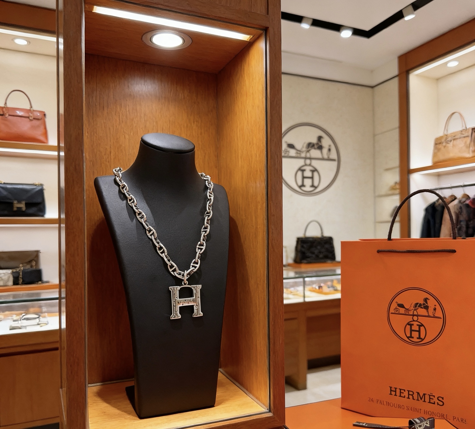 Hermès 爱马仕项链 猪鼻子项链系列首饰 进口定制.高端链条 搭配 新品 简单 火 设计独特 前卫 男女 款