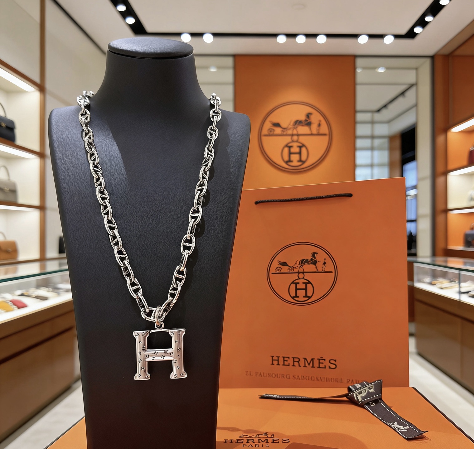 Hermès 爱马仕项链 猪鼻子项链系列首饰 进口定制.高端链条 搭配 新品 简单 火 设计独特 前卫 男女 款