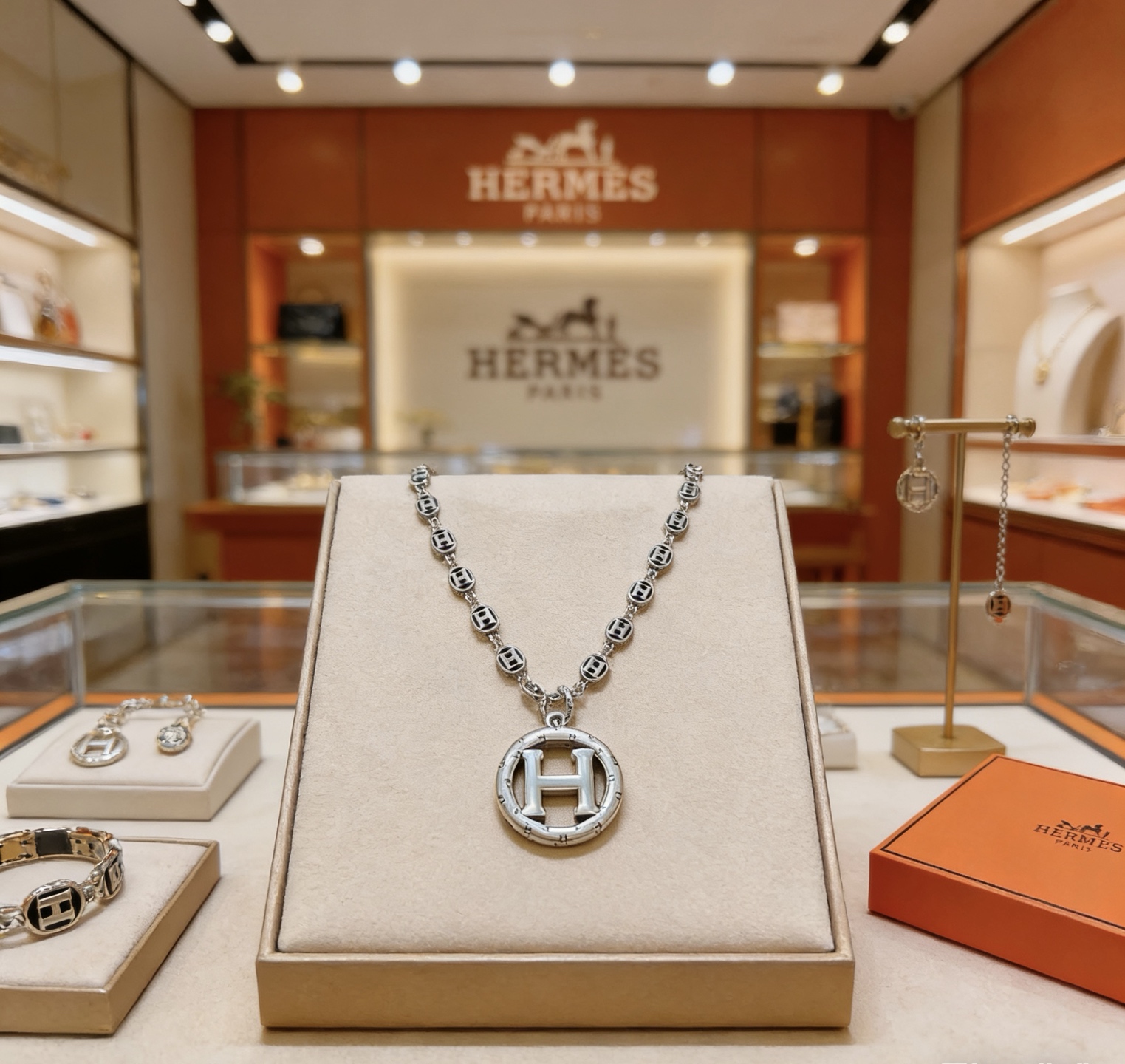 Hermès 爱马仕项链 猪鼻子项链系列首饰 进口定制.高端链条 搭配 新品 简单 火 设计独特 前卫 男女 款