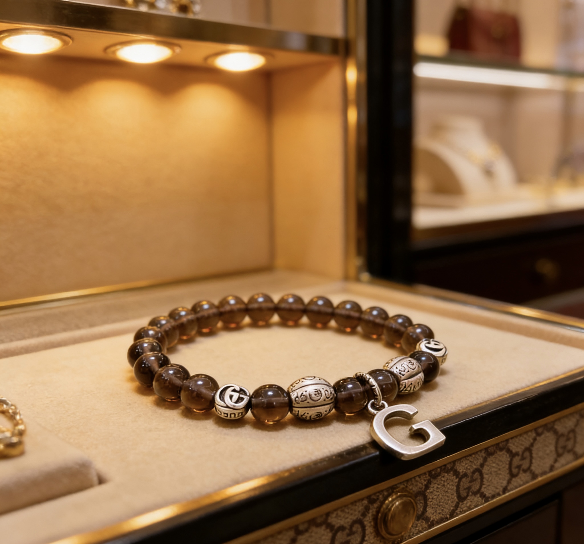 Gucci 𝐆𝐮𝐜𝐜𝐢古驰手链 最新款天然石手链档次更高 Anger Forest系列双g手链