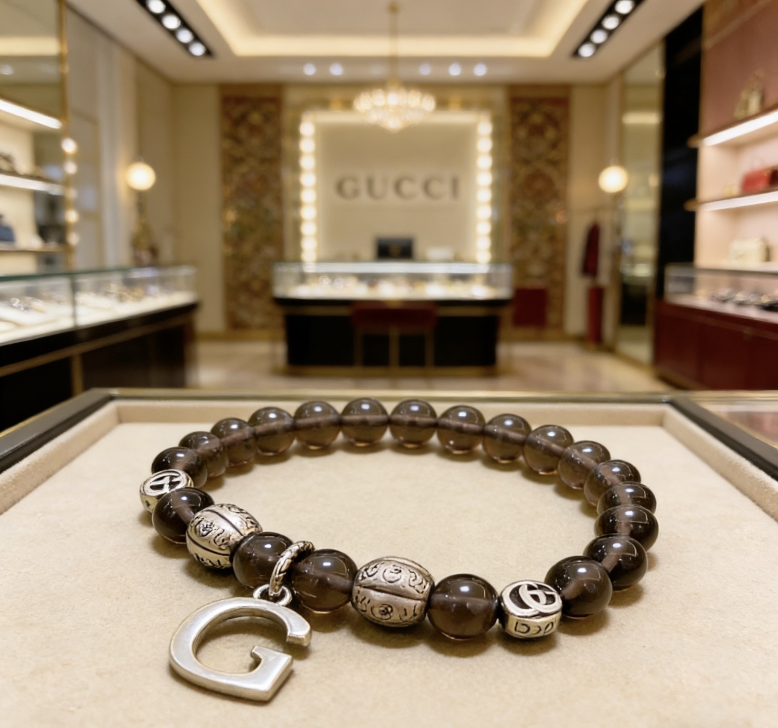 Gucci 𝐆𝐮𝐜𝐜𝐢古驰手链 最新款天然石手链档次更高 Anger Forest系列双g手链
