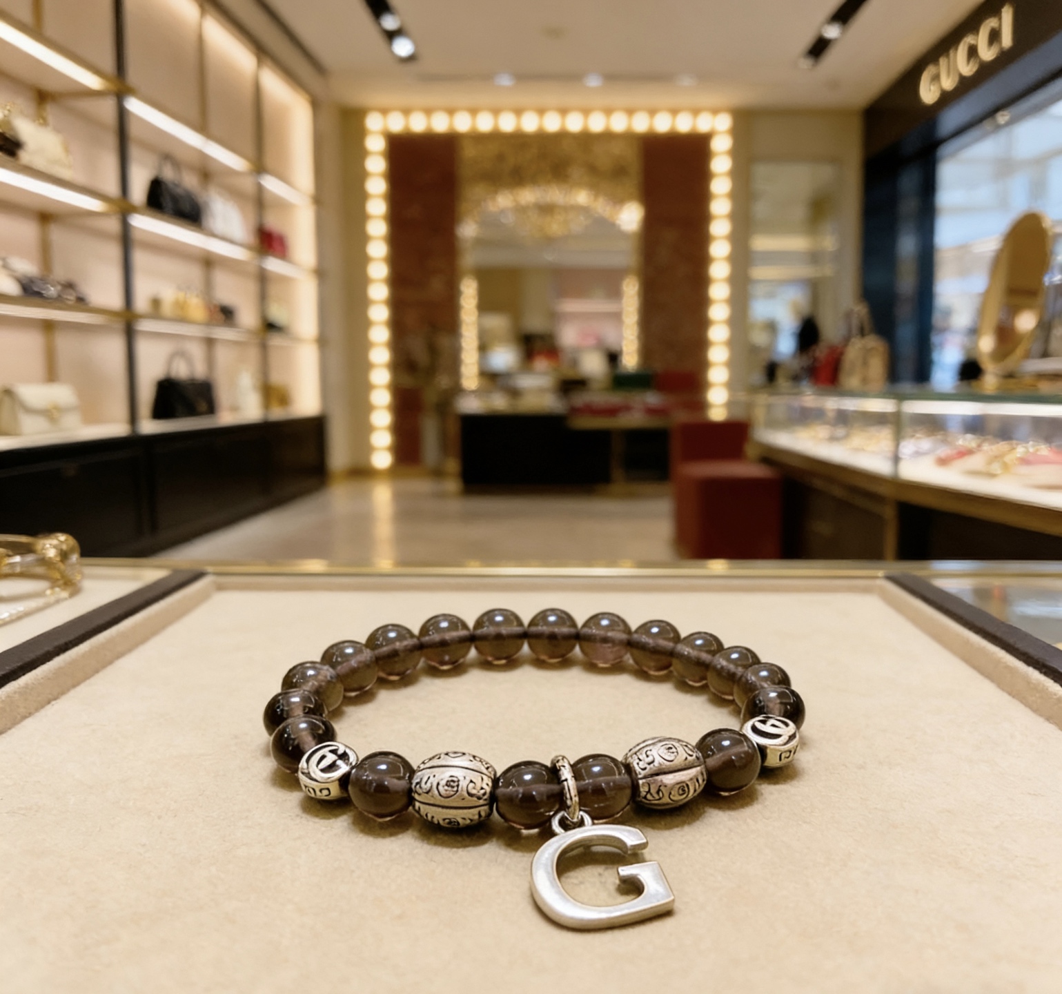 Gucci 𝐆𝐮𝐜𝐜𝐢古驰手链 最新款天然石手链档次更高 Anger Forest系列双g手链
