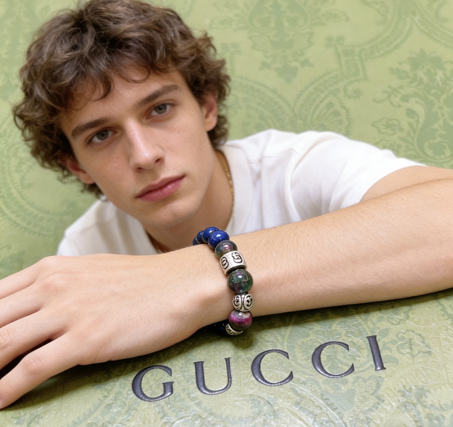 Gucci 新品发布𝐆𝐮𝐜𝐜𝐢古驰手链 最新款天然紫虎眼石手链档次更高 Anger Forest系列双g手链