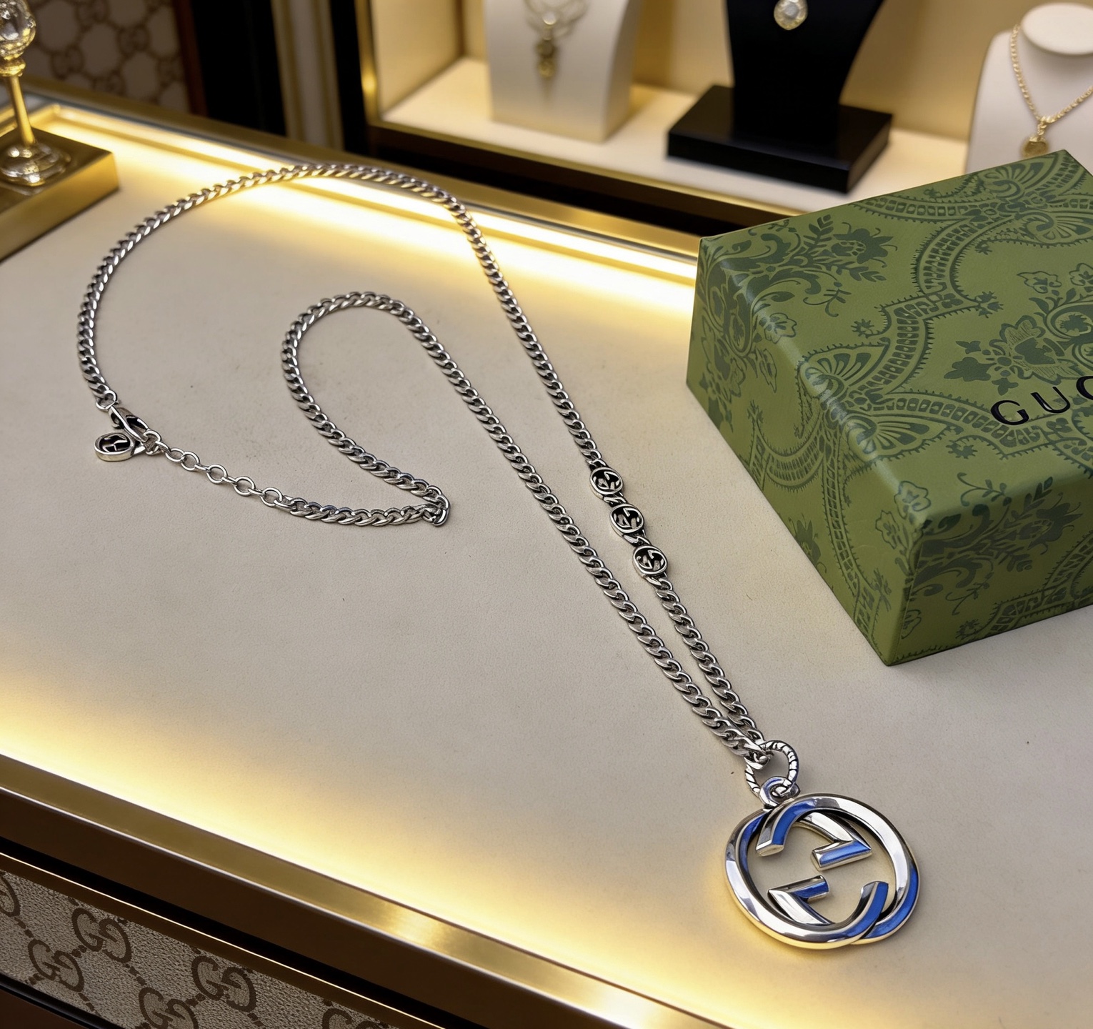 Gucci 太帅啦 𝐆𝐮𝐜𝐜𝐢古驰项链2026最新款链条档次更高 款Anger Forest系列双G古驰项链