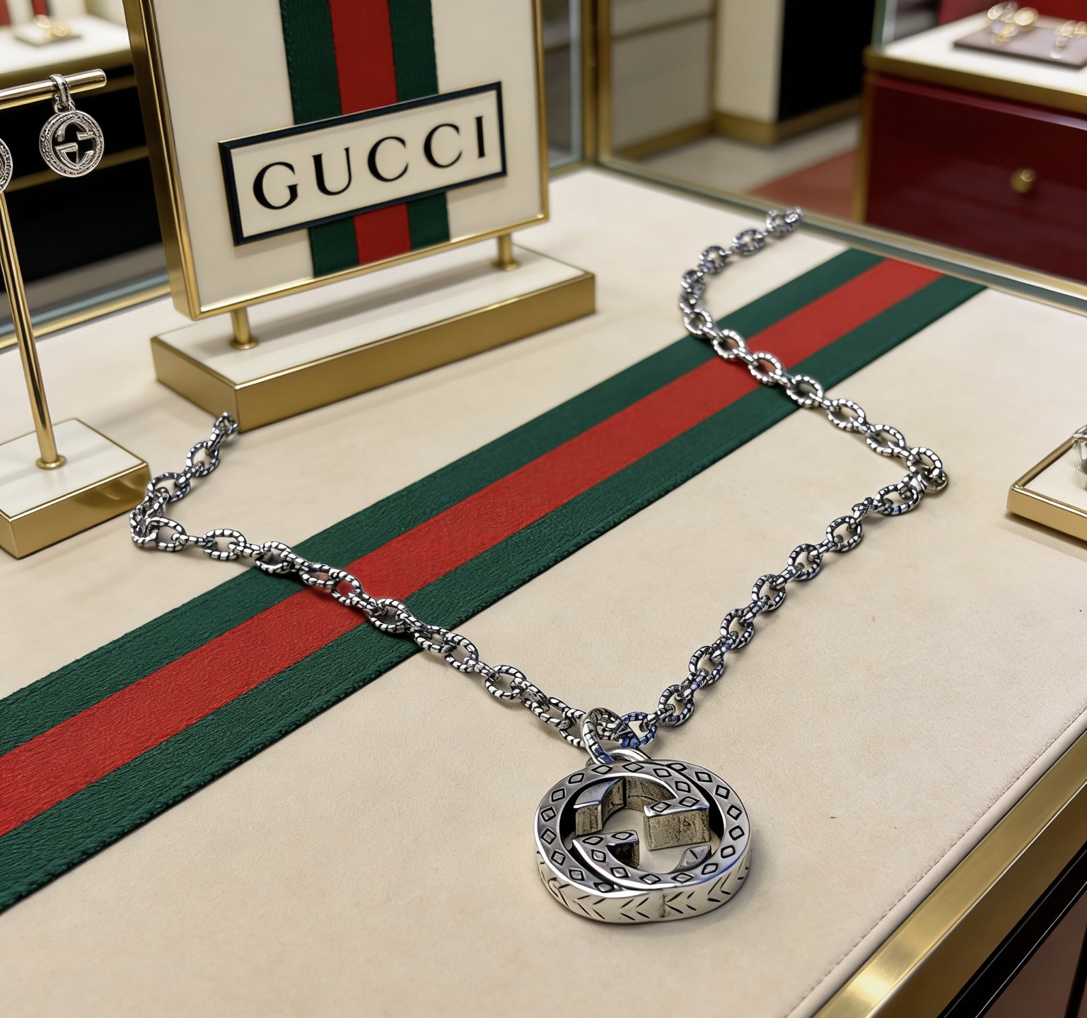 Gucci 太帅啦 𝐆𝐮𝐜𝐜𝐢古驰项链2026最新款链条档次更高 款Anger Forest系列双G古驰项链
