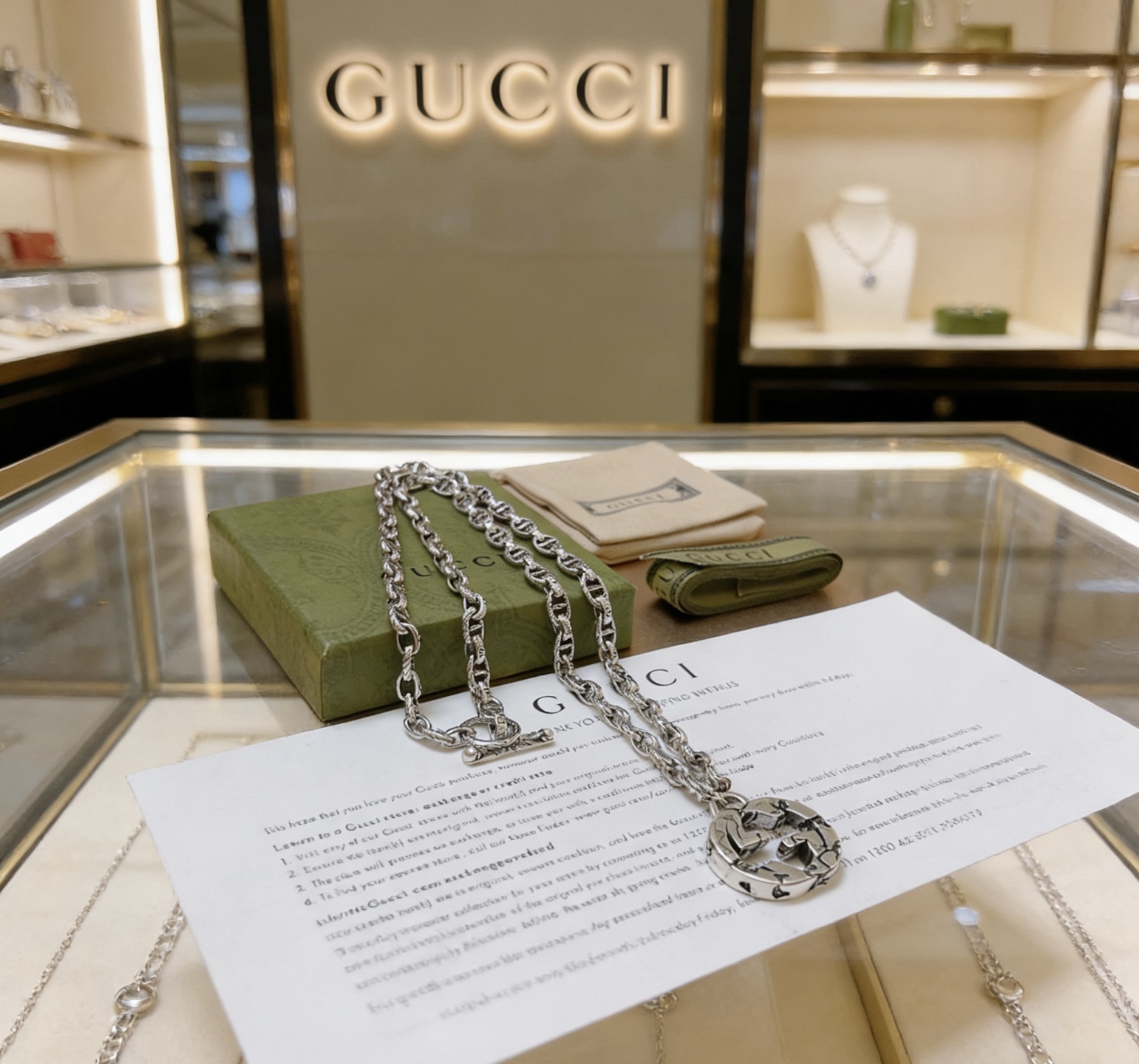 Gucci 不爆不发 抖音带货 首选 𝐆𝐮𝐜𝐜𝐢古驰项链最新款链条档次更高 Anger Forest系列双g古驰艺术风格 项链