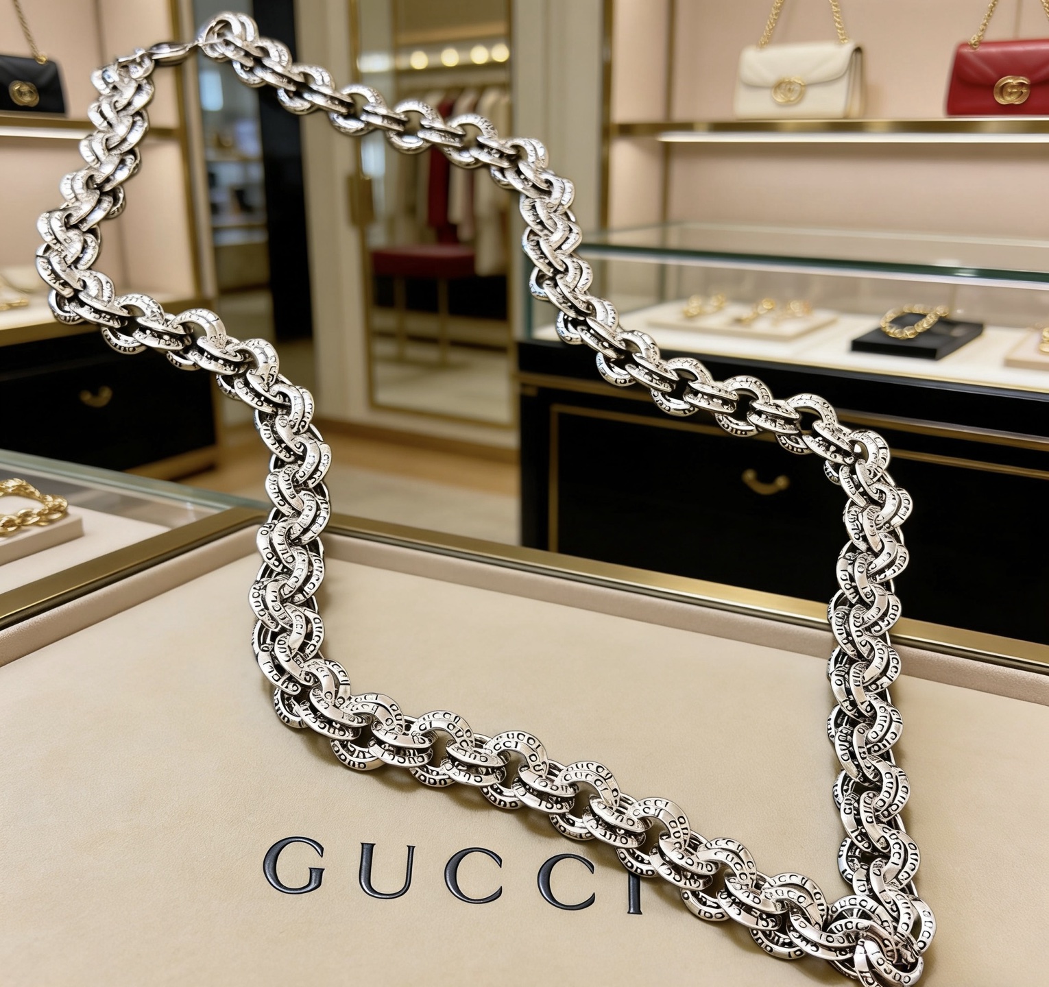 Gucci 奢华款𝐆𝐮𝐜𝐜𝐢古驰项链最新款链条档次更高
