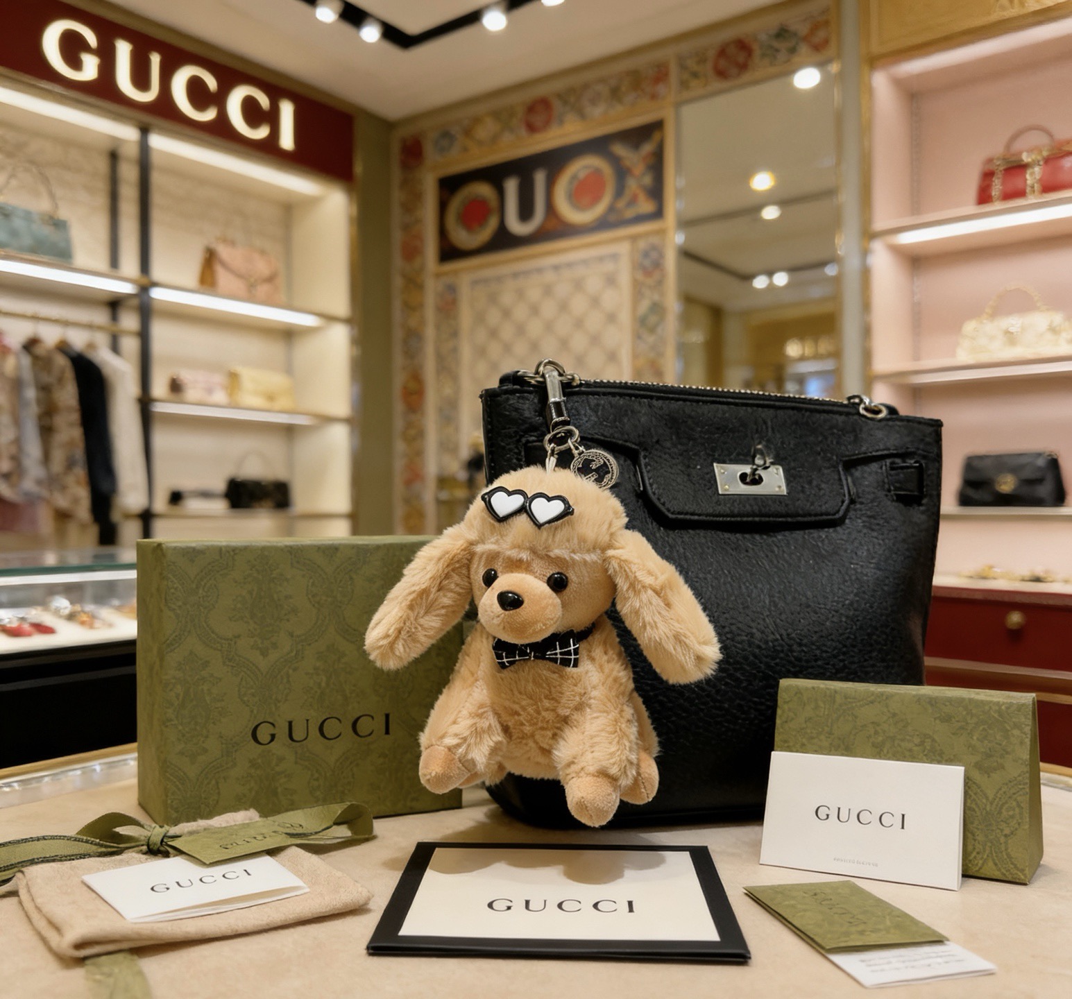 Gucci 2026款古驰 来袭 新品发布 𝐆𝐮𝐜𝐜𝐢古驰钥匙扣古驰包包扣 最新款包包挂饰档次更高 Anger Forest系列双G 款联名设计理念钥匙扣系列