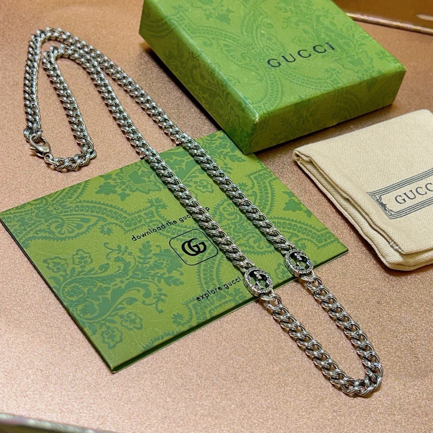 Gucci 新品发布 巨帅 Forest系列双G古驰项链