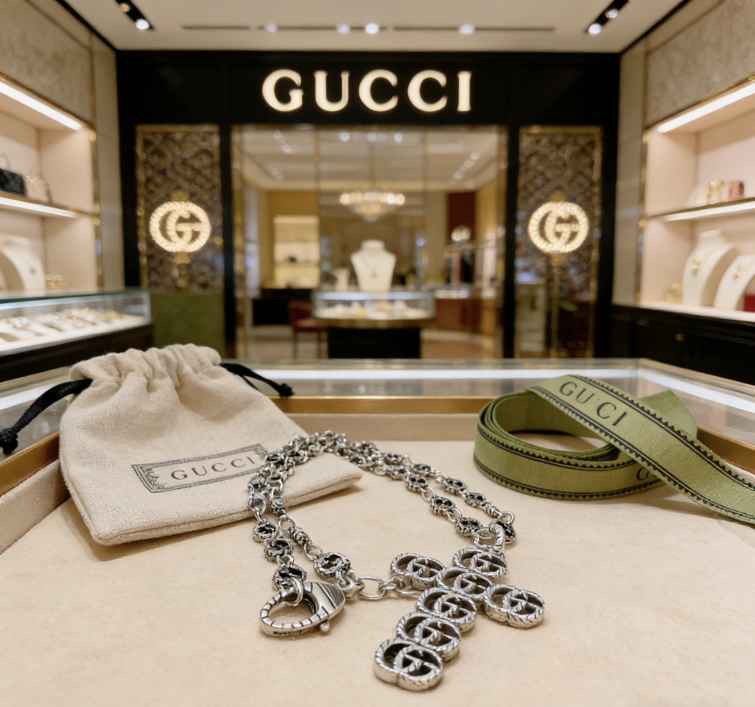 Gucci 𝐆𝐮𝐜𝐜𝐢古驰项链2026最新款链条档次更高 Anger Forest系列双G古驰项链