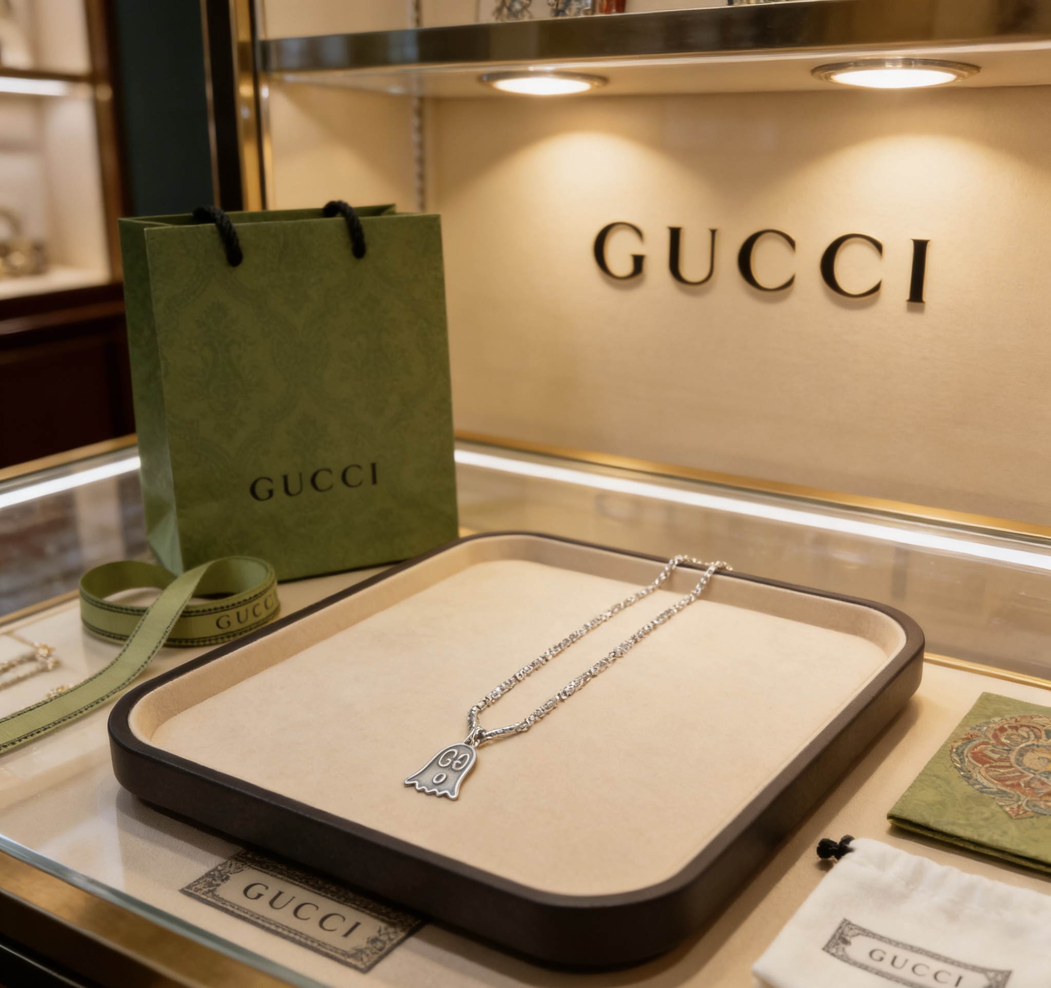 Gucci 𝐆𝐮𝐜𝐜𝐢古驰项链最新款链条档次更高 Anger Forest系列双G吊坠古驰项链