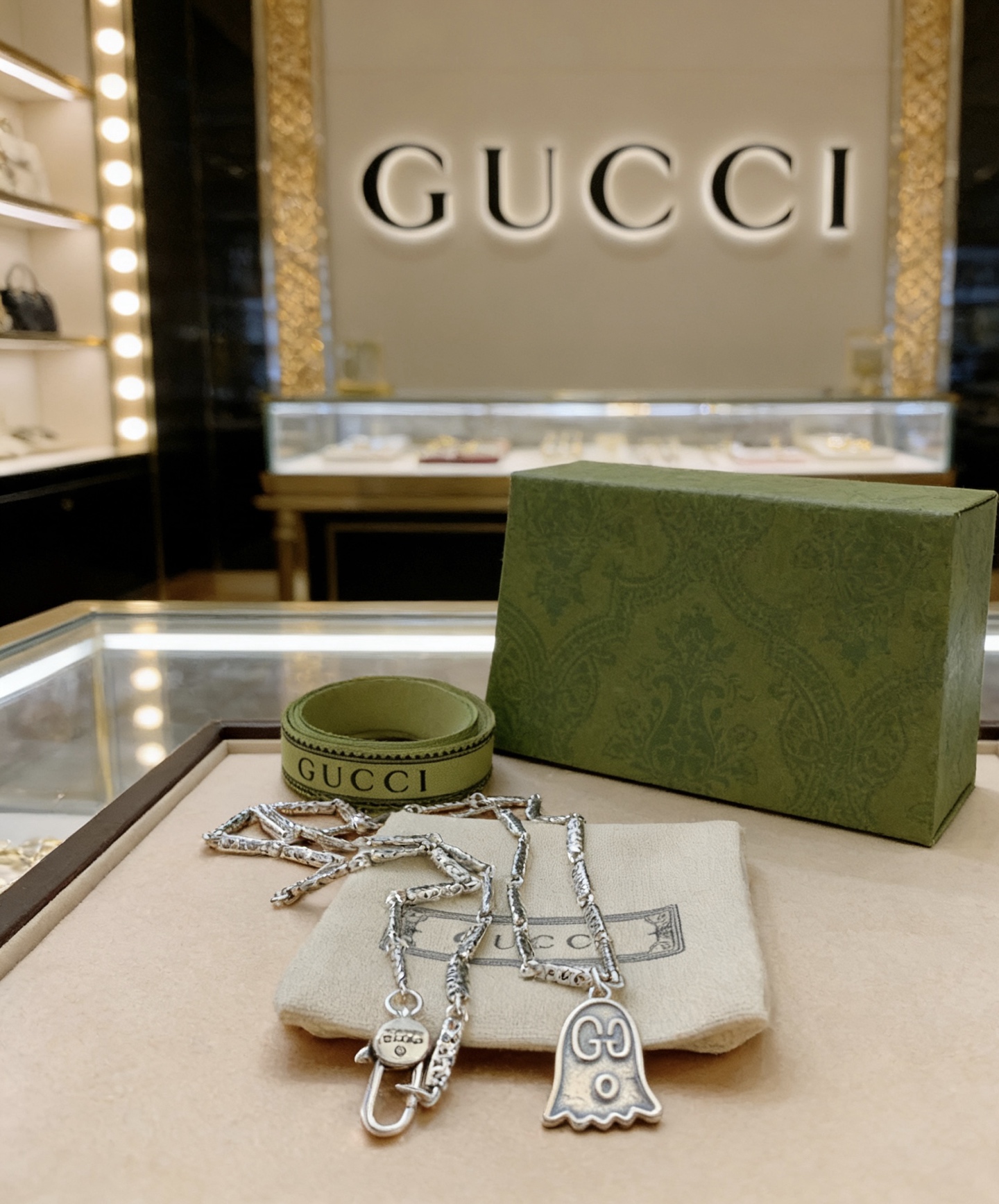 Gucci 𝐆𝐮𝐜𝐜𝐢古驰项链最新款链条档次更高 Anger Forest系列双G吊坠古驰项链