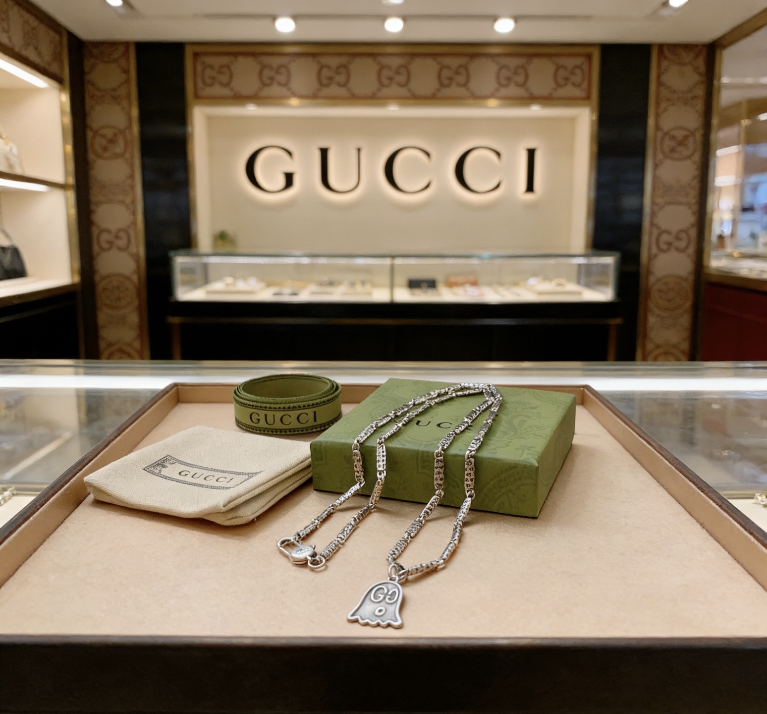 Gucci 𝐆𝐮𝐜𝐜𝐢古驰项链最新款链条档次更高 Anger Forest系列双G吊坠古驰项链
