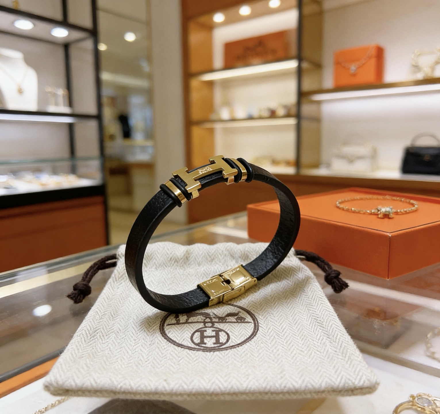 Hermès 新品发售 爱马仕手绳手环最新款纯手工头层牛皮材质档次更高 H系列系列 款系列手链手绳