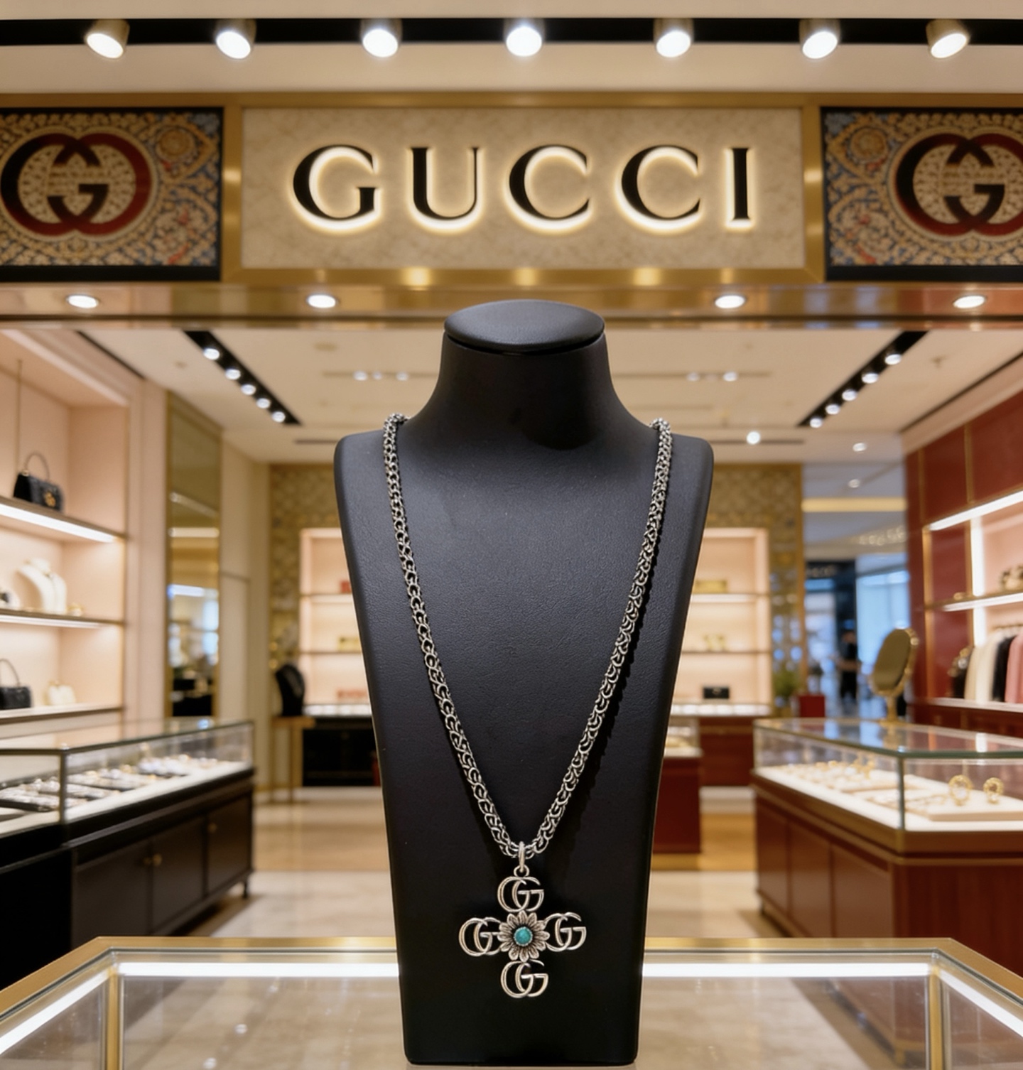 Gucci 新品发布 𝐆𝐮𝐜𝐜𝐢古驰项链最新款链条档次更高 Anger Forest系列双G 款艺术模型设计理念项链系列 银项链