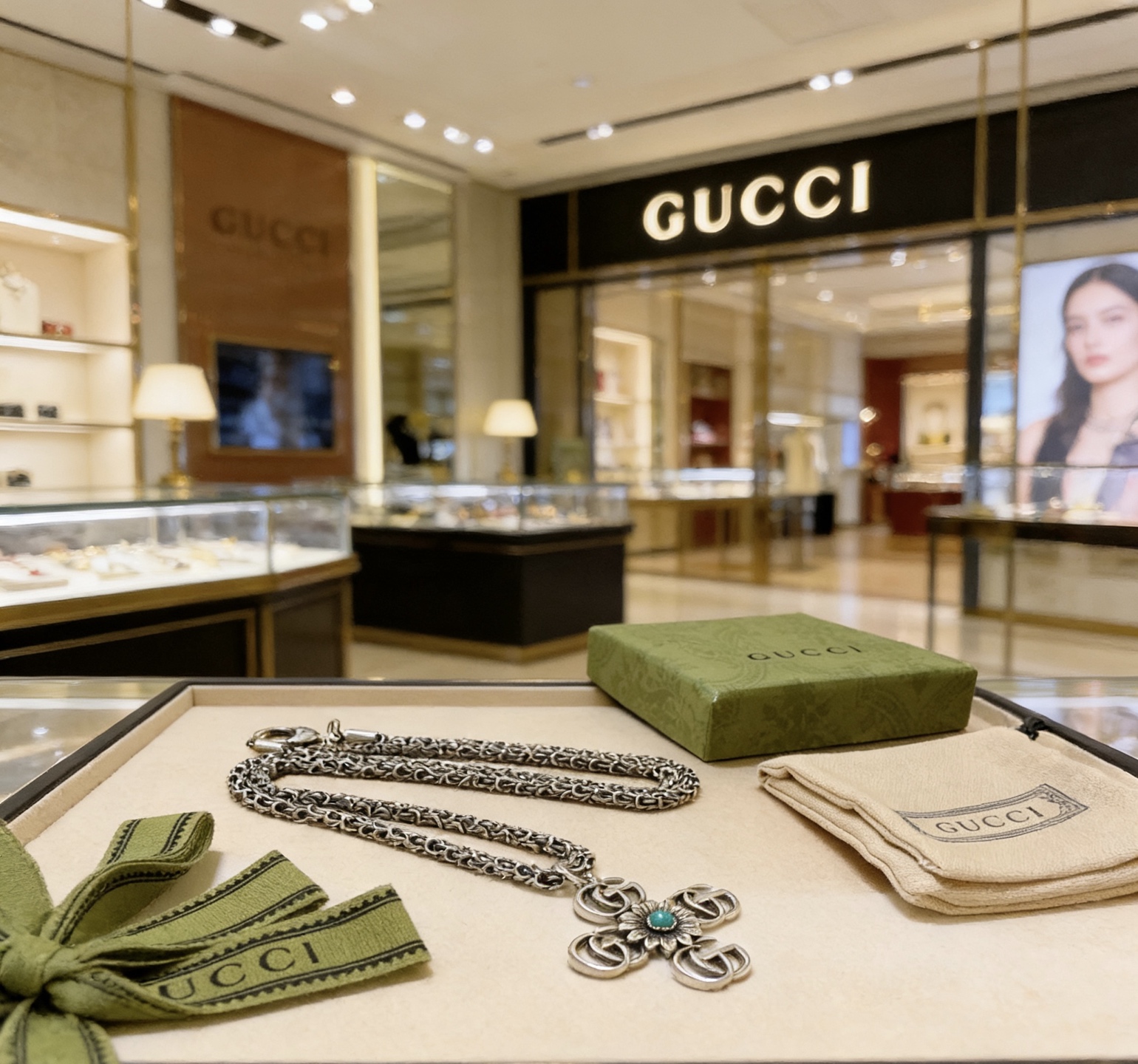 Gucci 新品发布 𝐆𝐮𝐜𝐜𝐢古驰项链最新款链条档次更高 Anger Forest系列双G 款艺术模型设计理念项链系列 银项链