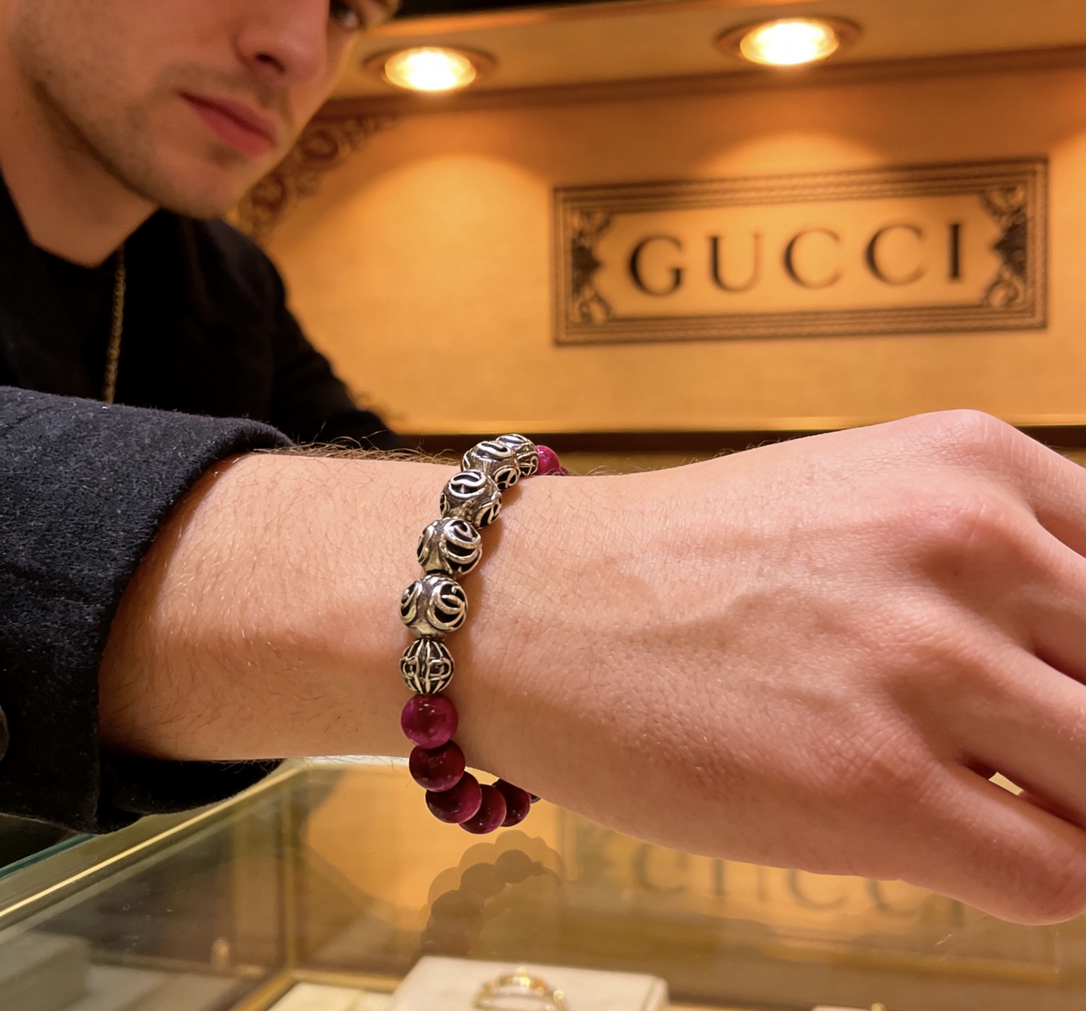 Gucci 𝐆𝐮𝐜𝐜𝐢古驰手链 最新款天然虎眼石手链档次更高 Anger Forest系列双G天然虎眼石水晶手链