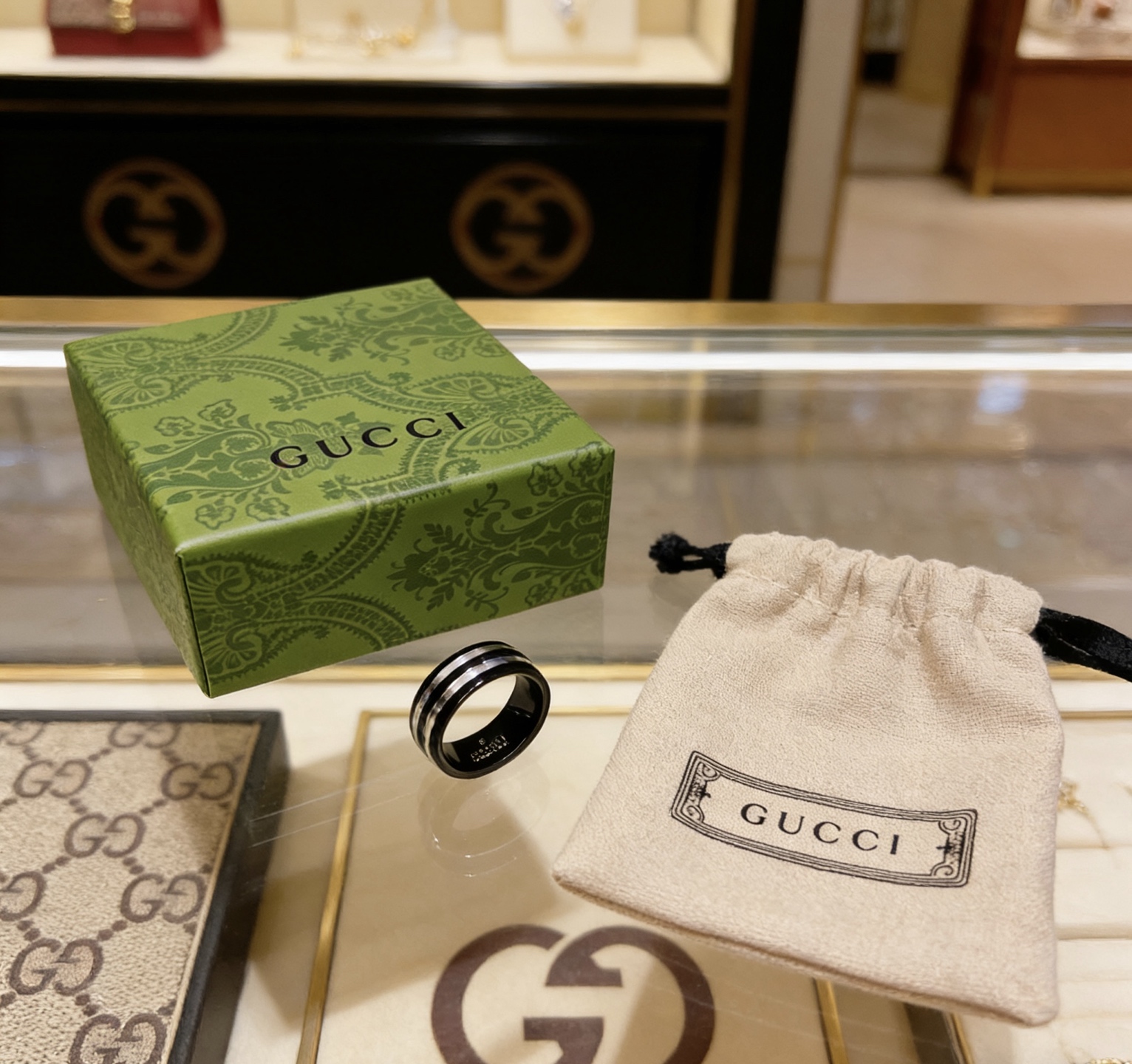 Gucci 𝐆𝐮𝐜𝐜𝐢古驰戒指最新款款式档次更高 Anger Forest系列v金质感双G纯手工制作工艺 古驰戒指