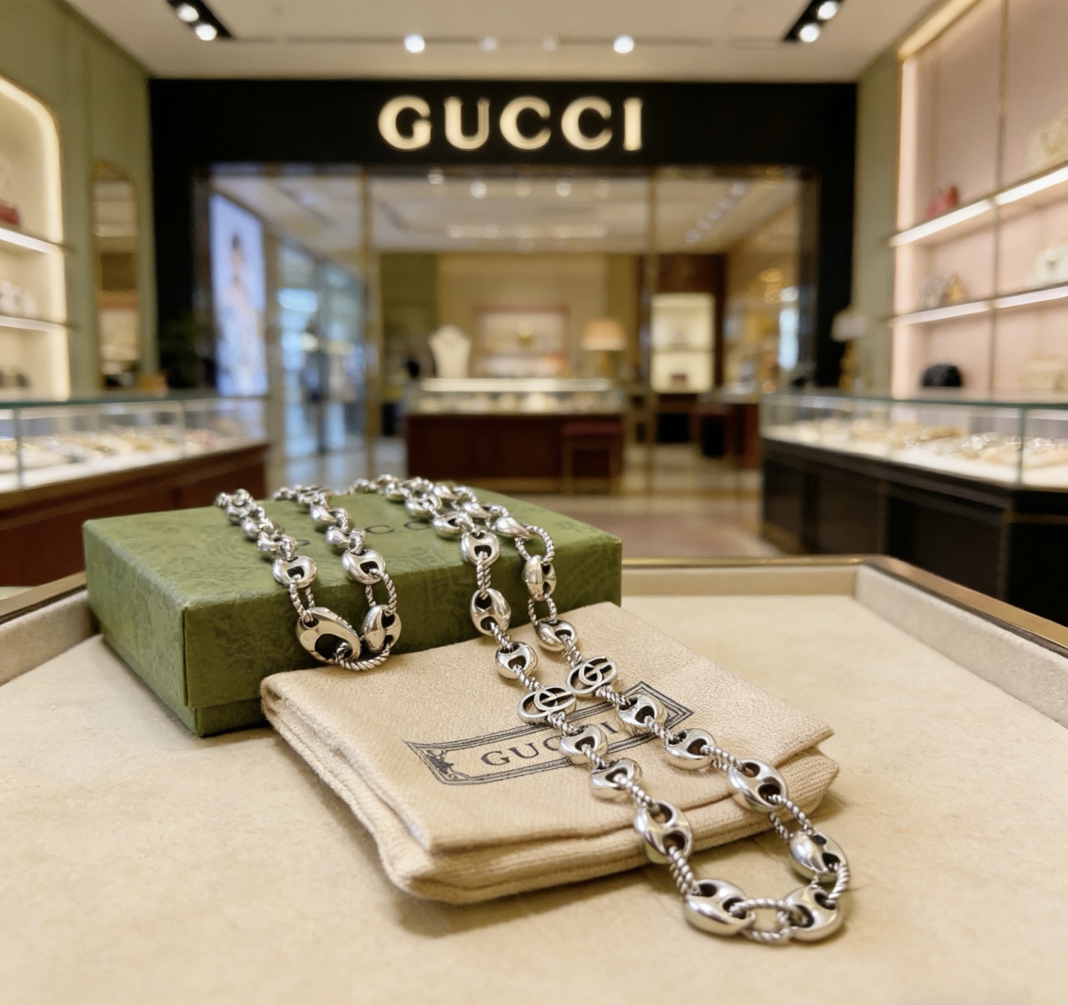 Gucci 奢华款𝐆𝐮𝐜𝐜𝐢古驰项链最新款链条档次更高