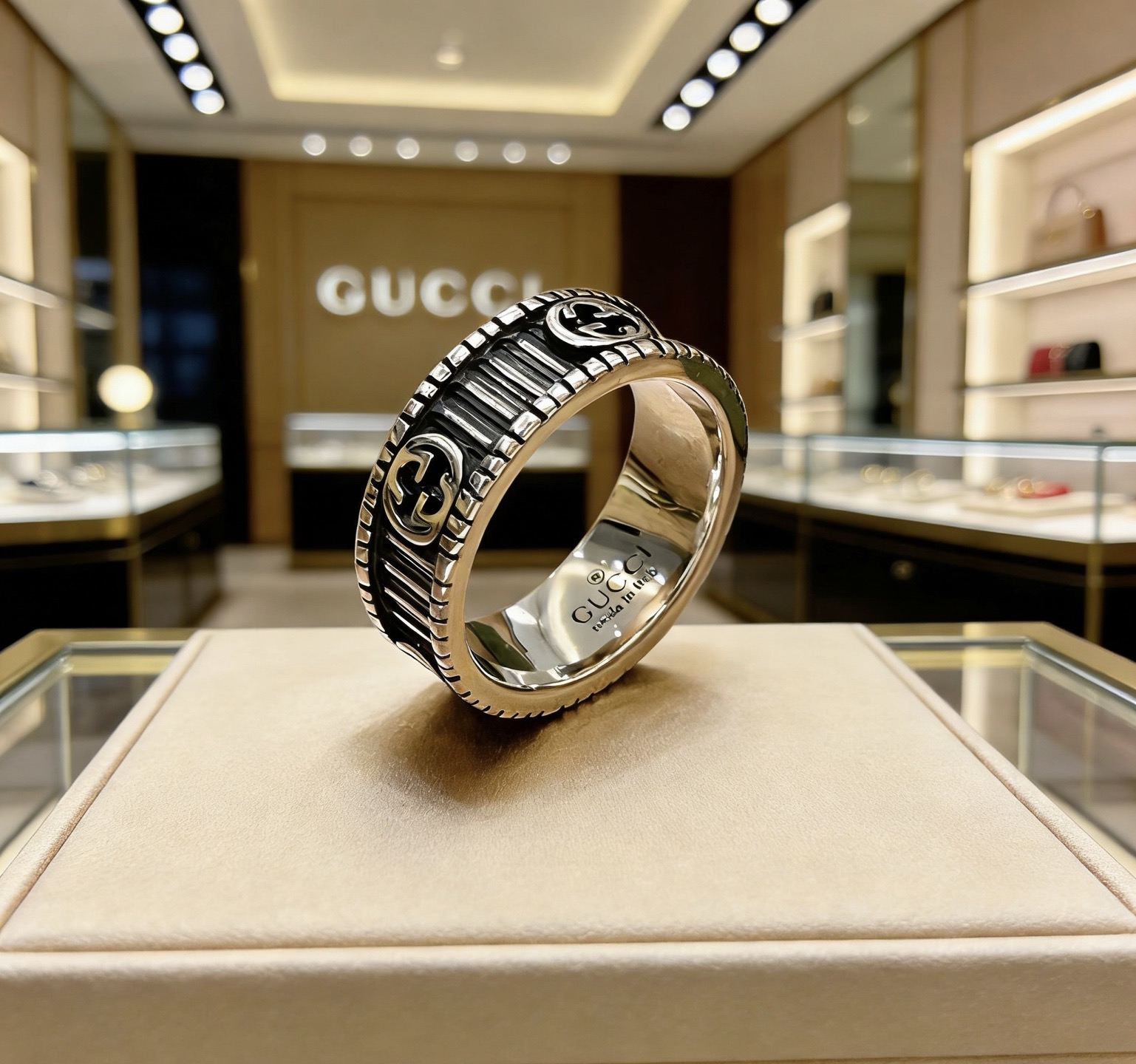Gucci 𝐆𝐮𝐜𝐜𝐢古驰戒指最新款款式档次更高 Anger Forest系列双G纯手工制作工艺 古驰戒指