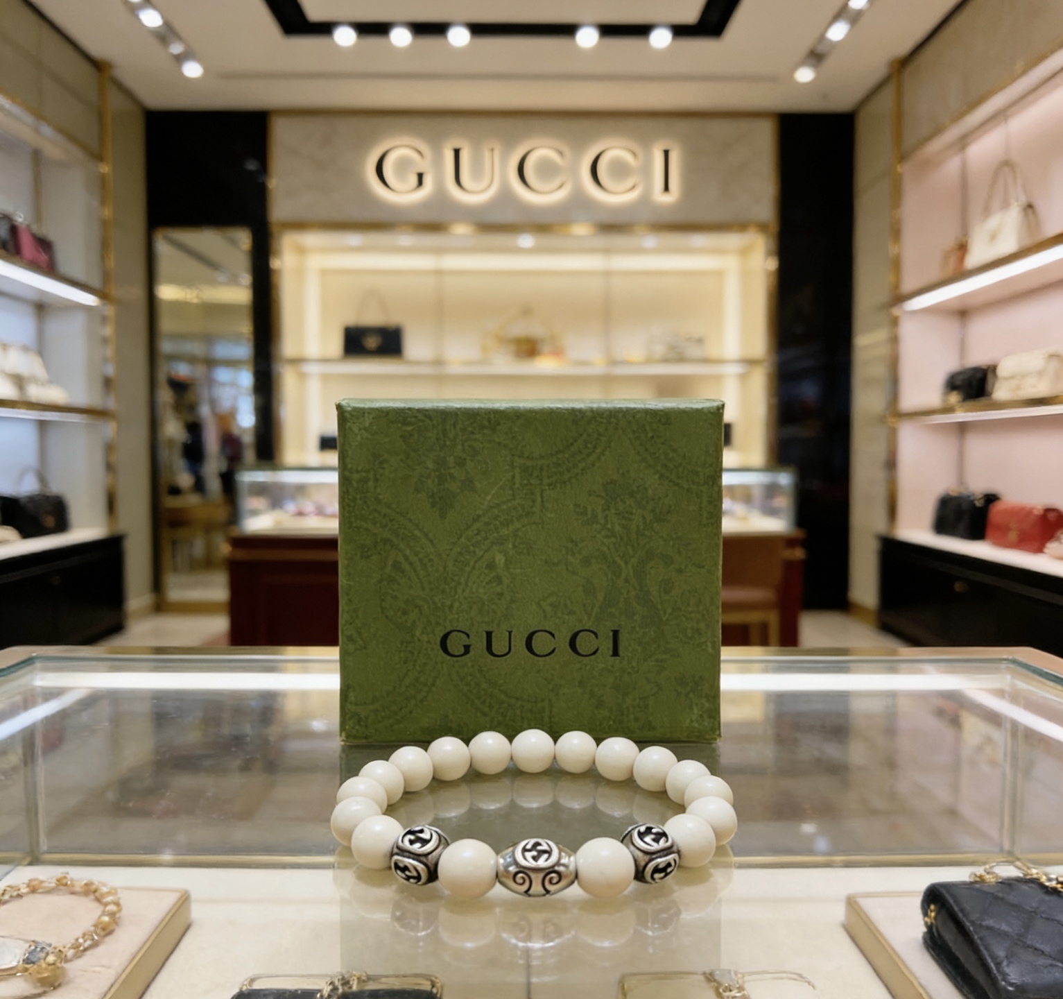 Gucci 𝐆𝐮𝐜𝐜𝐢古驰手链 最新款天然黄玉手链档次更高 Anger Forest系列双G天然黄玉手链