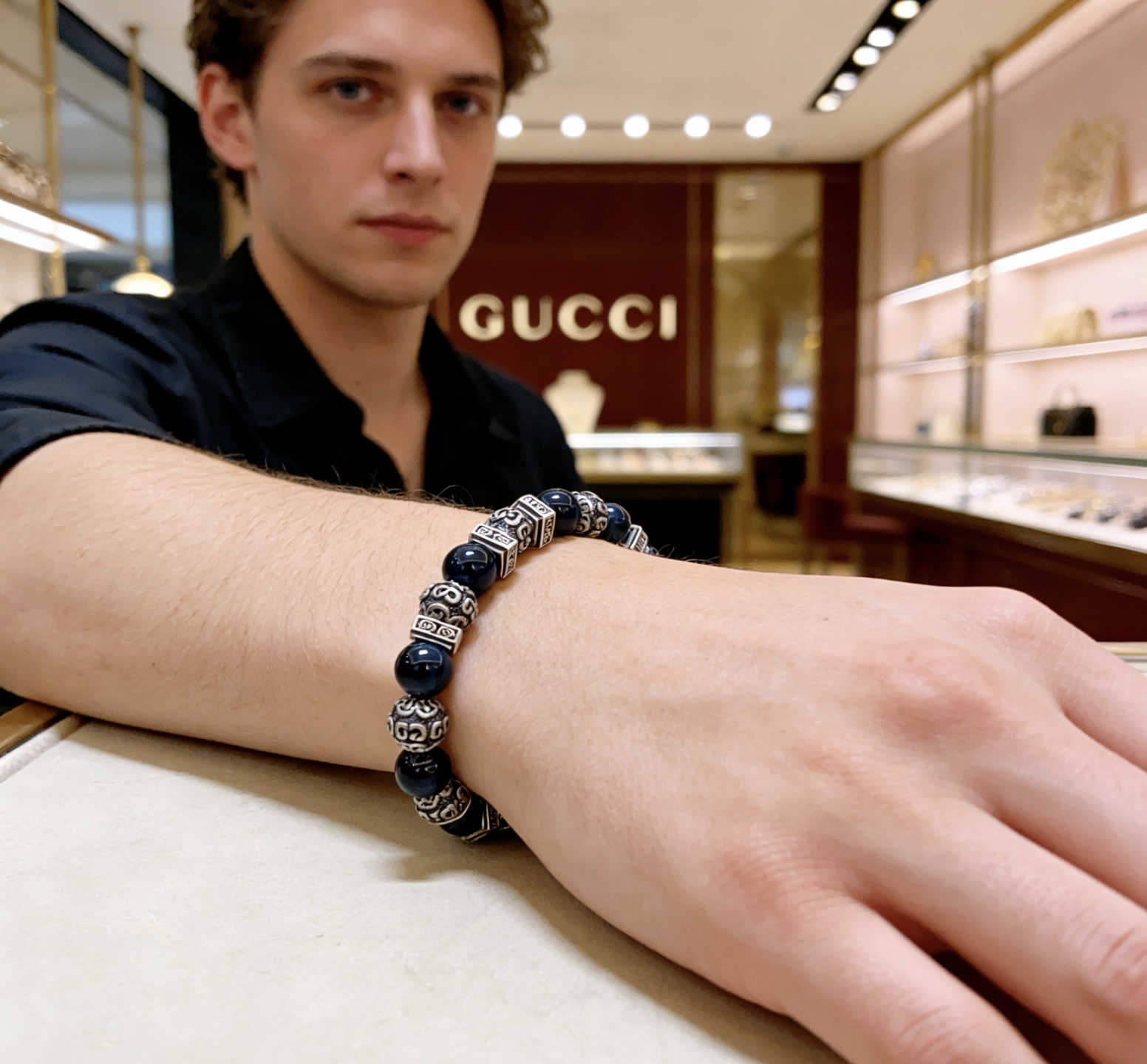 Gucci 𝐆𝐮𝐜𝐜𝐢古驰手链 最新款天然虎眼石手链档次更高 Anger Forest系列双G天然虎眼石手链