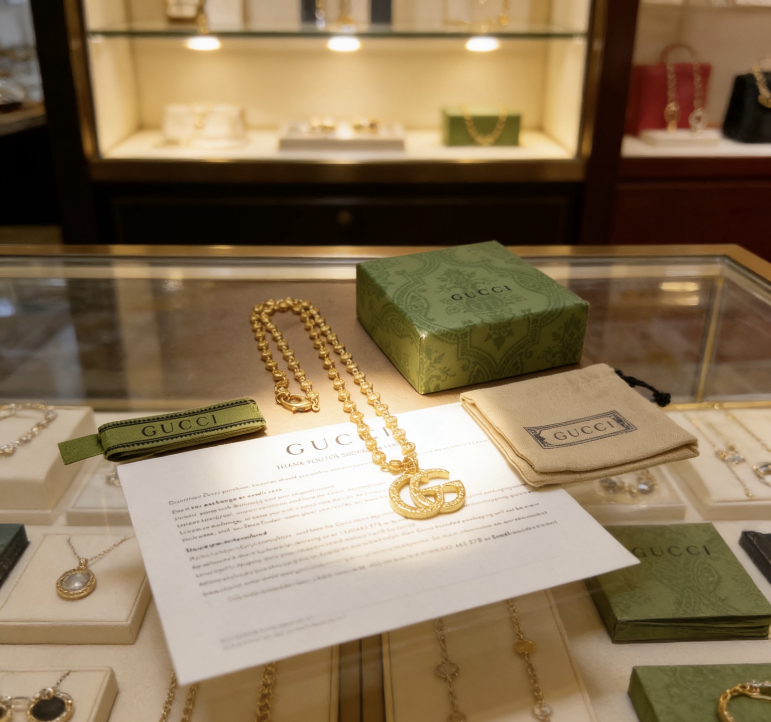 Gucci 𝐆𝐮𝐜𝐜𝐢古驰项链最新款链条档次更高 Anger Forest系列双G 项链黄金系列项链