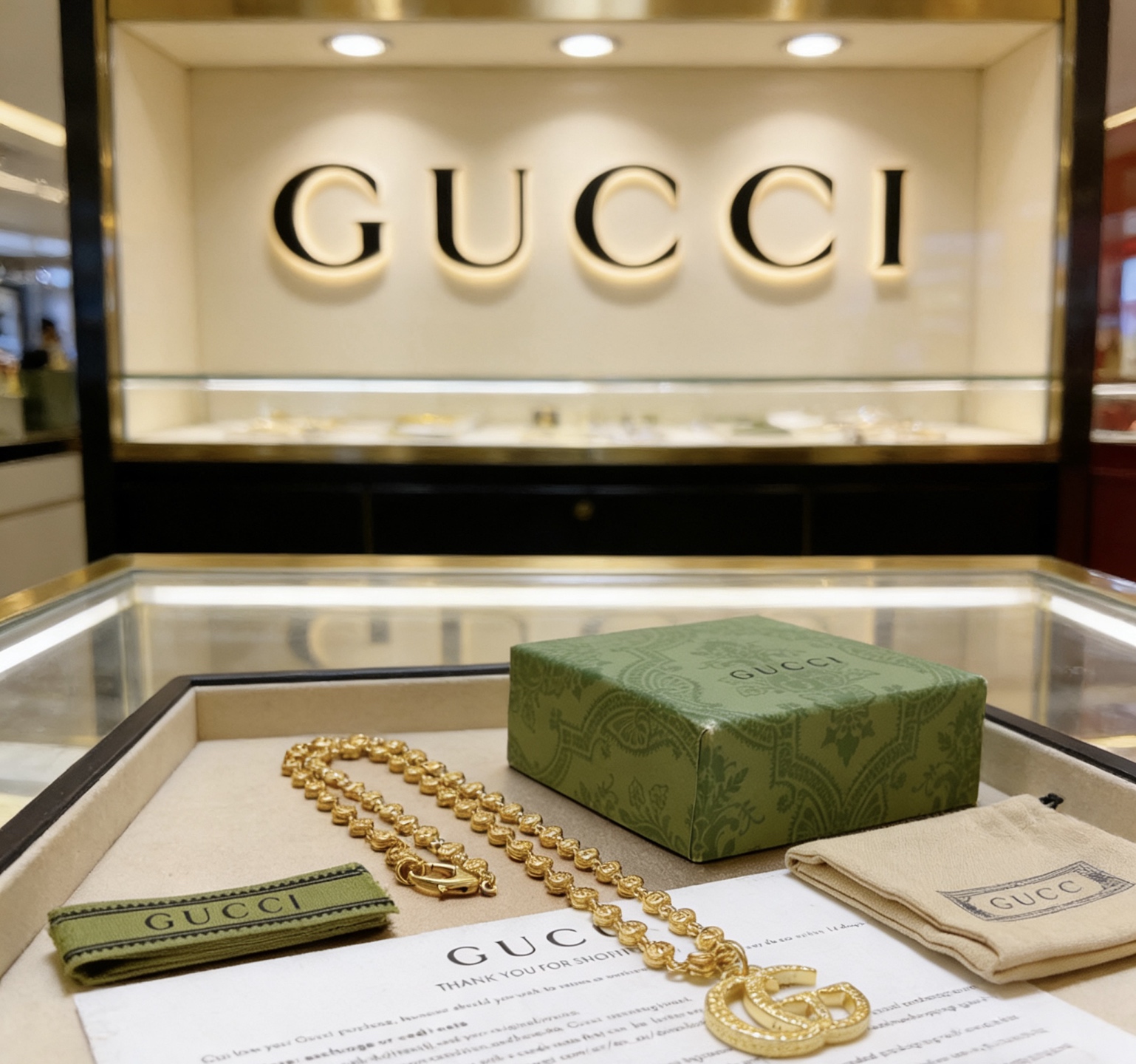 Gucci 𝐆𝐮𝐜𝐜𝐢古驰项链最新款链条档次更高 Anger Forest系列双G 项链黄金系列项链