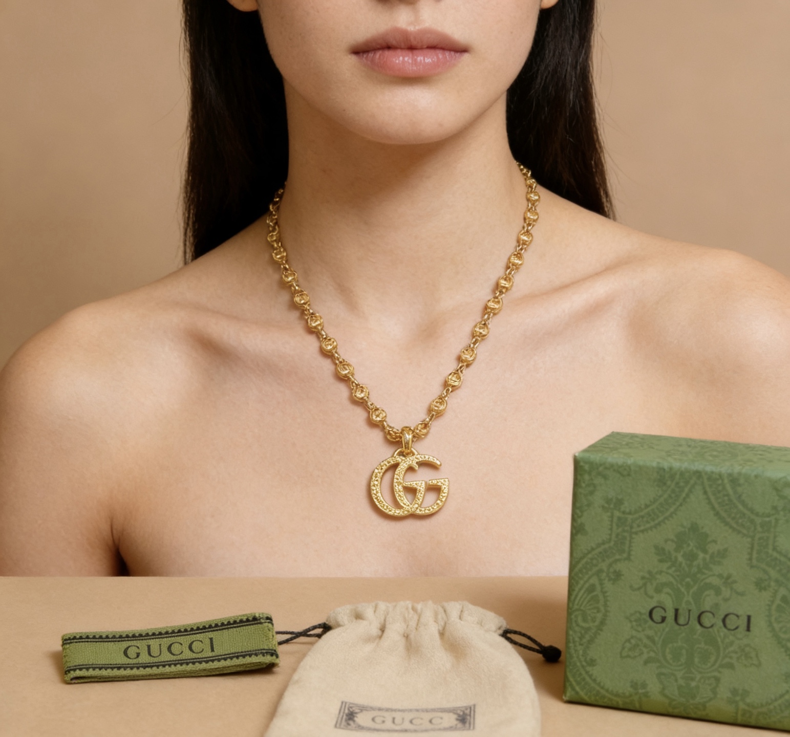 Gucci 𝐆𝐮𝐜𝐜𝐢古驰项链最新款链条档次更高 Anger Forest系列双G 项链黄金系列项链