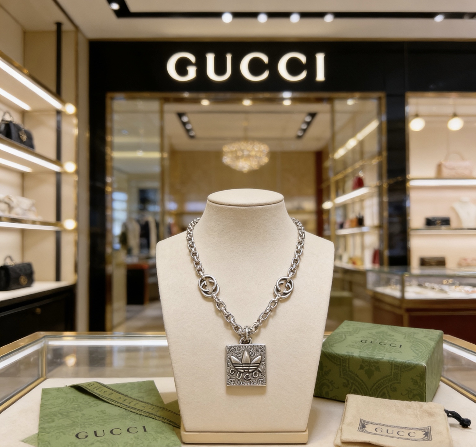 Gucci 𝐆𝐮𝐜𝐜𝐢古驰项链最新款链条档次更高 Anger Forest系列双G 项链黄金系列项链