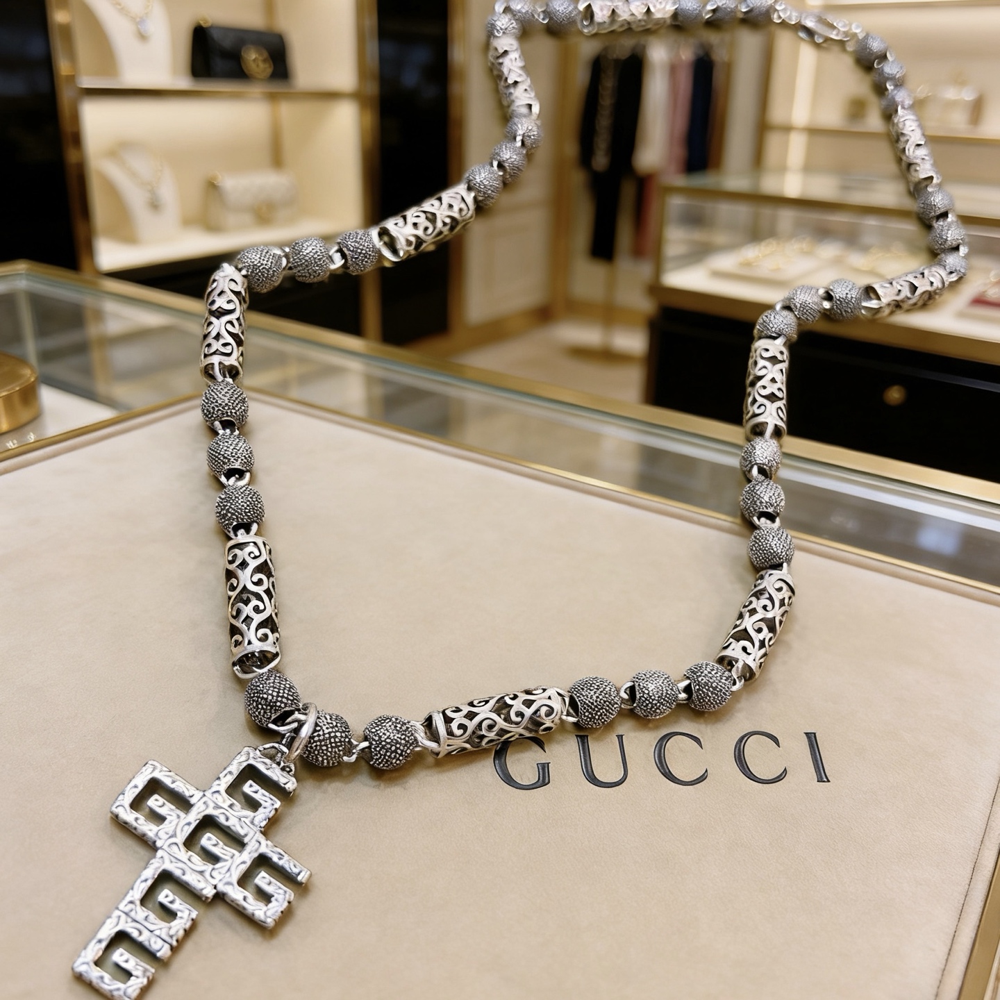 Gucci 𝐆𝐮𝐜𝐜𝐢古驰项链最新款链条档次更高 Anger Forest系列双G 项链系列项链