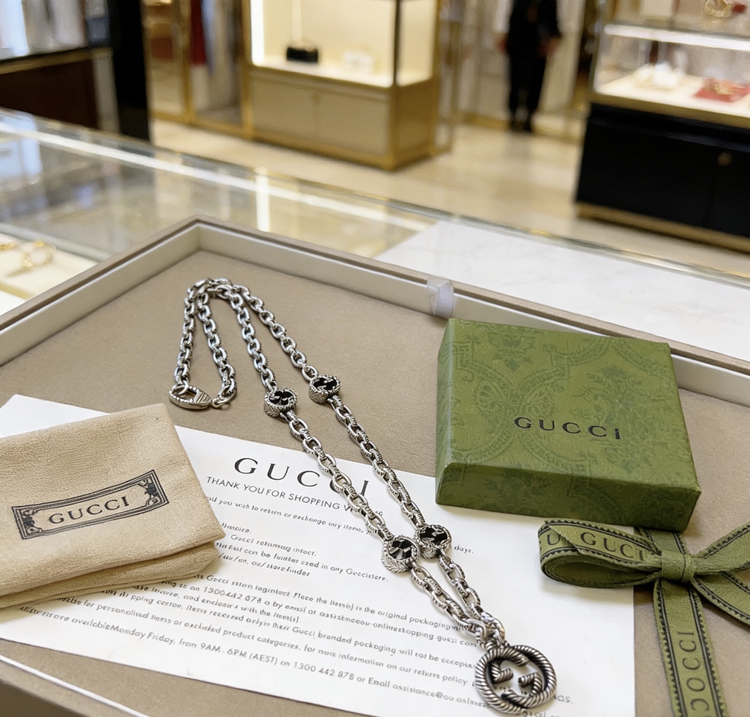 Gucci 𝐆𝐮𝐜𝐜𝐢古驰项链最新款链条档次更高 Anger Forest系列双G 项链4G系列项链