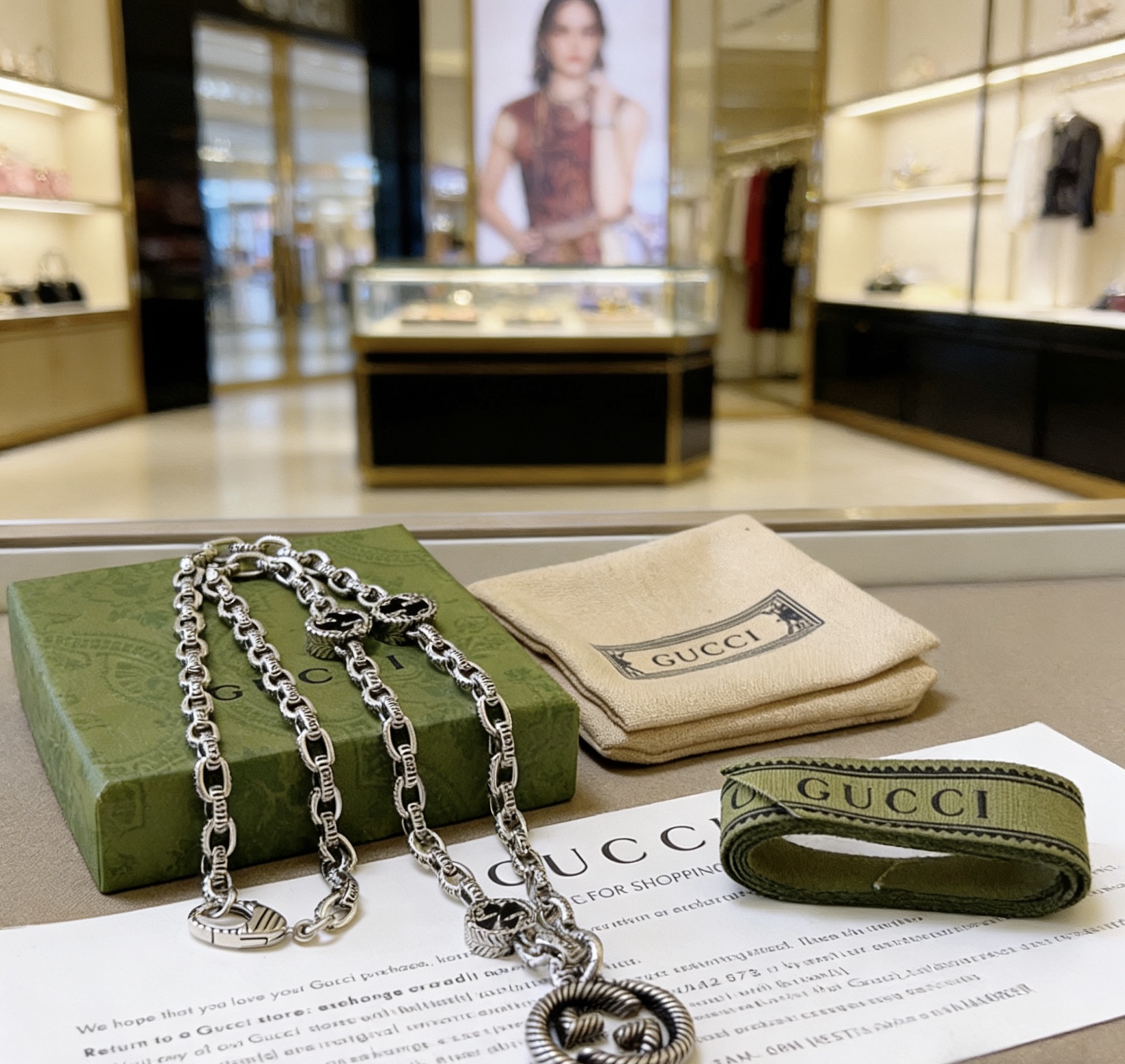 Gucci 𝐆𝐮𝐜𝐜𝐢古驰项链最新款链条档次更高 Anger Forest系列双G 项链4G系列项链