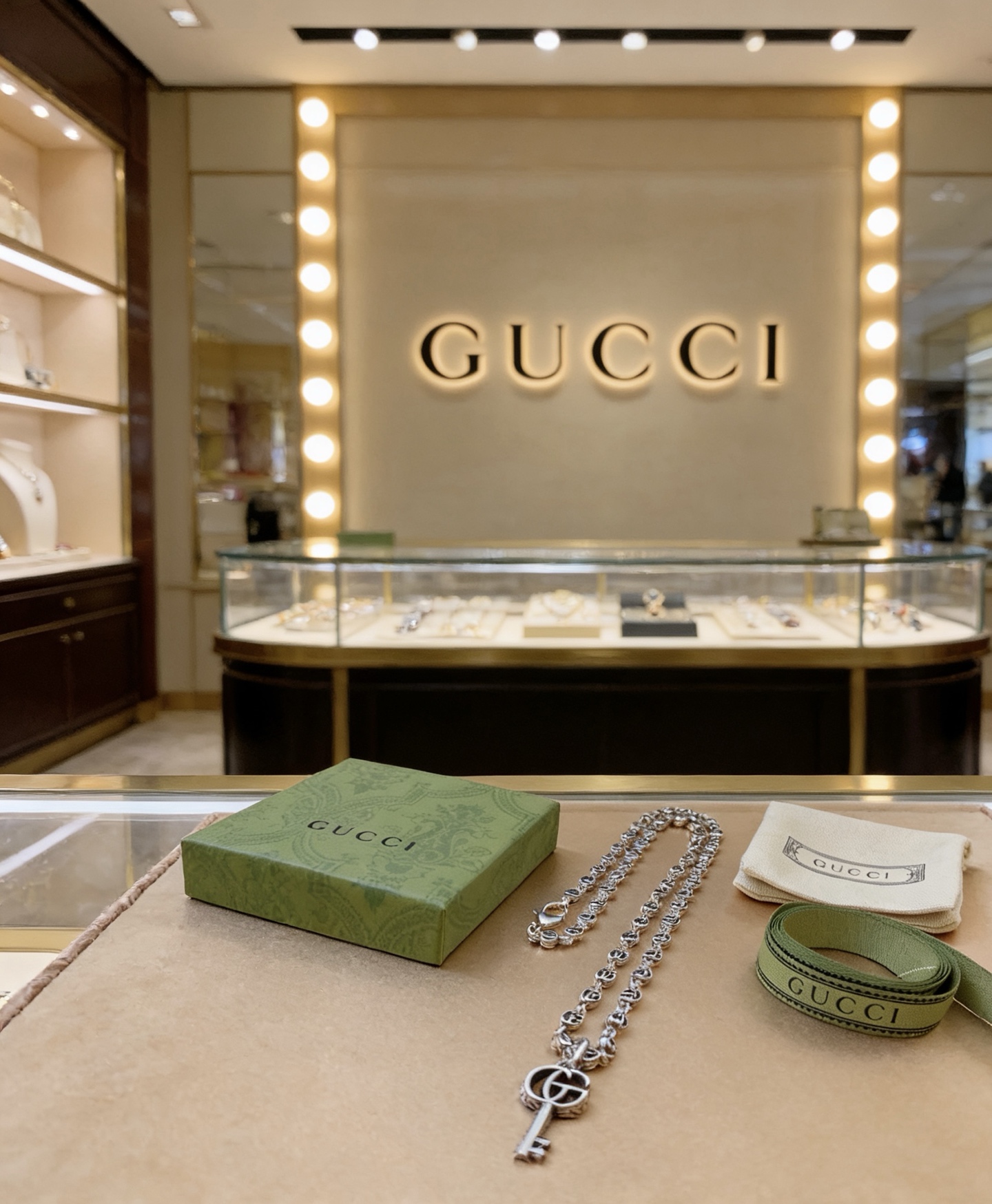 Gucci 𝐆𝐮𝐜𝐜𝐢古驰项链最新款链条档次更高 Anger Forest系列双g钥匙项链