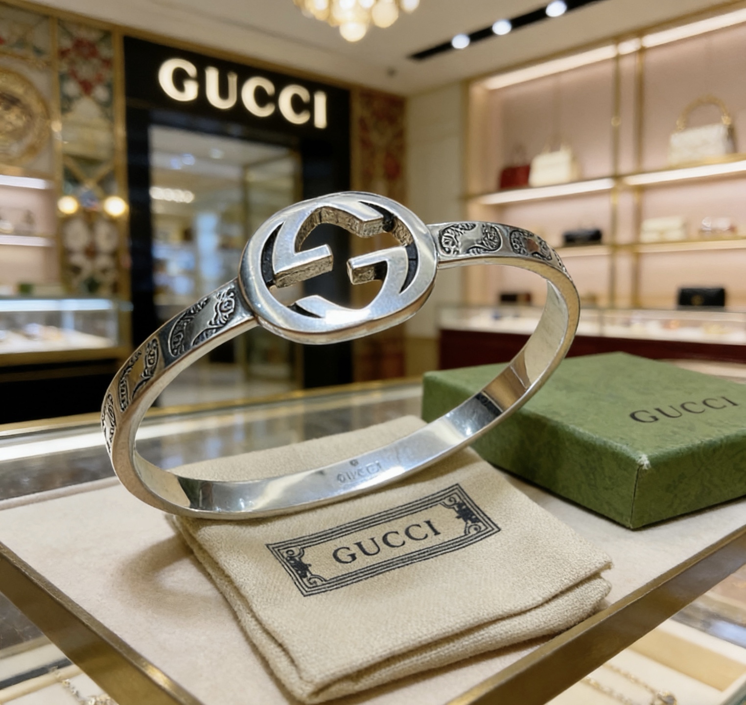 Gucci 𝐆𝐮𝐜𝐜𝐢古驰手镯手环纯手工打造最新款手镯档次更高 Anger Forest系列双G 款系列不退色古驰手环