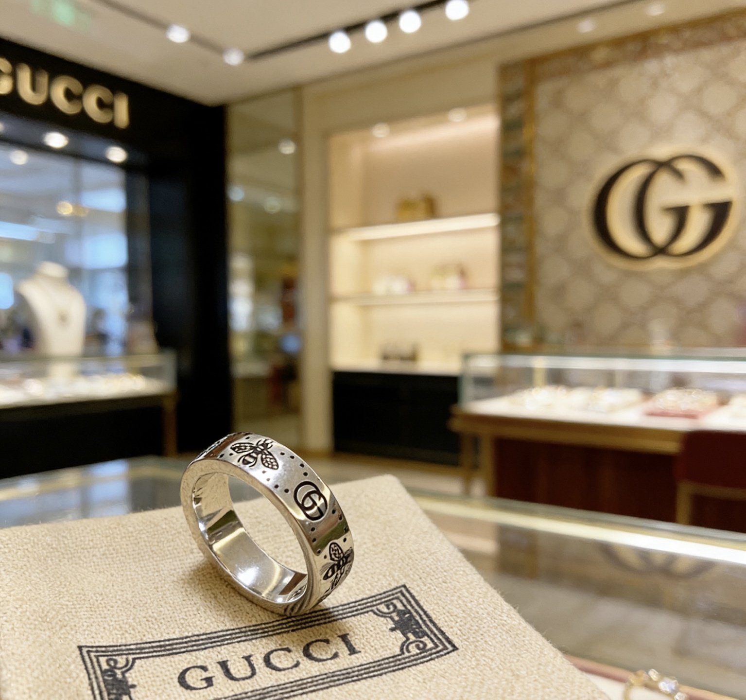 Gucci 2026最新款蜜蜂𝐆𝐮𝐜𝐜𝐢古驰戒指最新款款式档次更高 Anger Forest系列双G纯手工制作工艺 古驰戒指