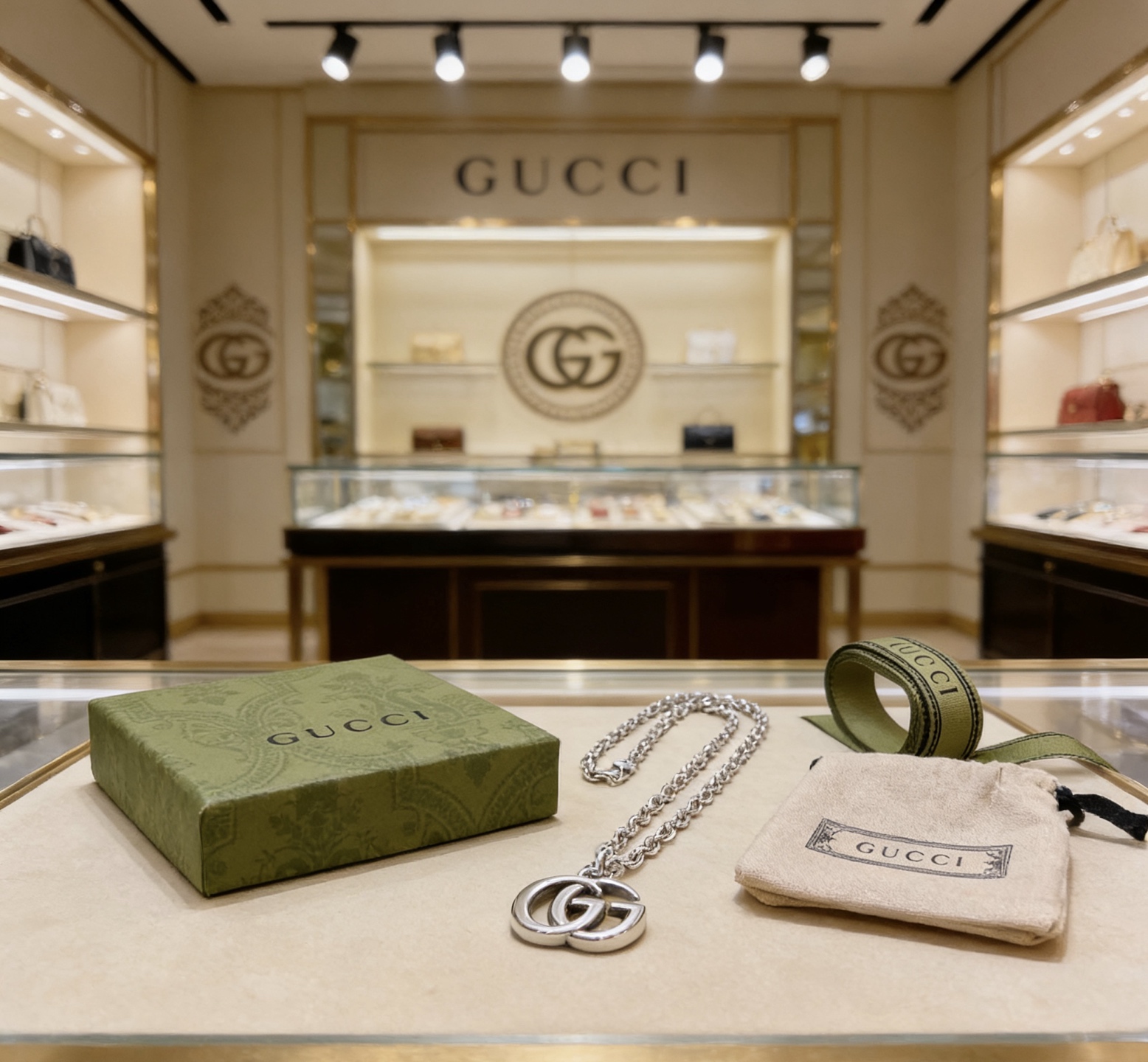 Gucci 不爆不发 抖音带货 首选 𝐆𝐮𝐜𝐜𝐢古驰项链最新款链条档次更高 Anger Forest系列双g 图案项链