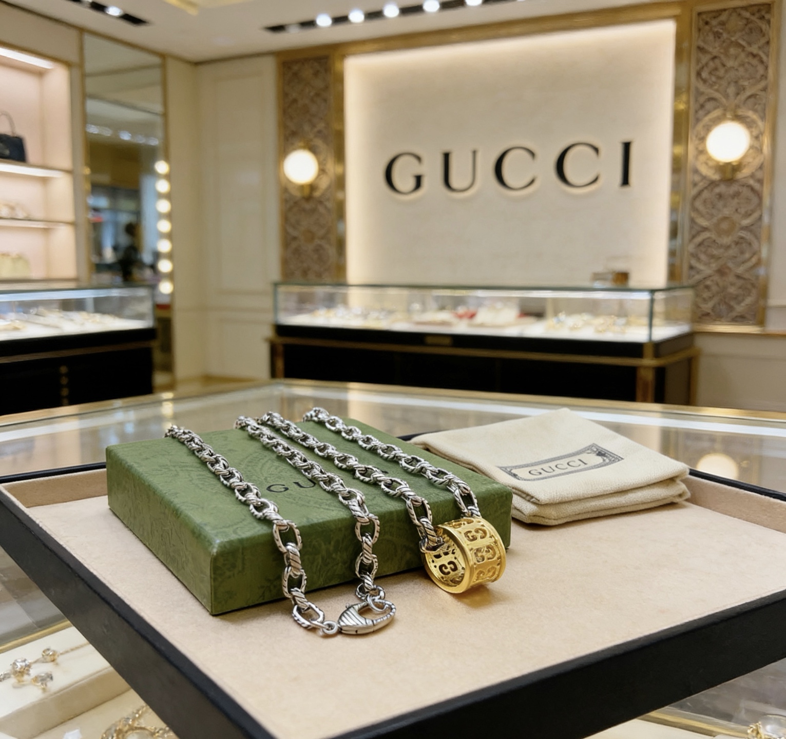 Gucci 𝐆𝐮𝐜𝐜𝐢古驰项链最新款链条档次更高 Anger Forest系列双G古驰项链