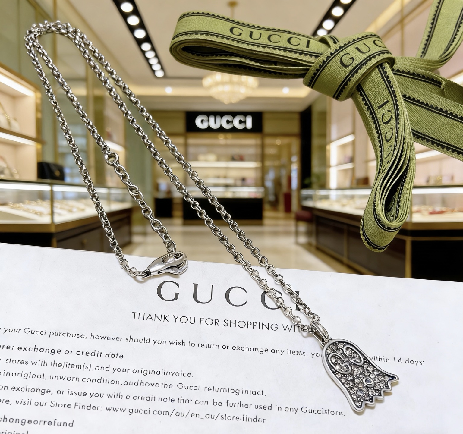 Gucci 𝐆𝐮𝐜𝐜𝐢古驰项链最新款链条档次更高 Anger Forest系列双G古驰项链