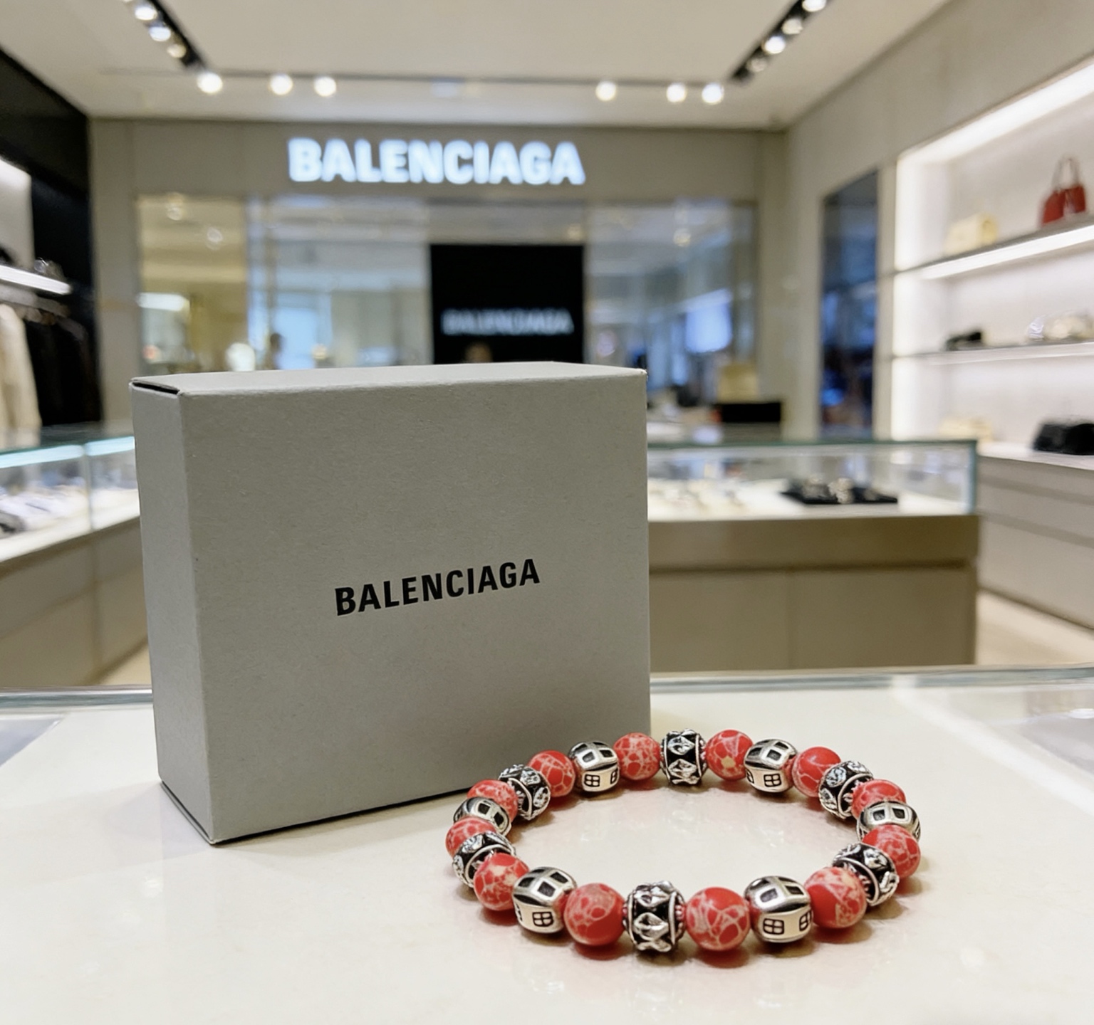 Balenciaga 精工版本蛇皮石巴黎世家手链 泰银风格巴黎世家手链