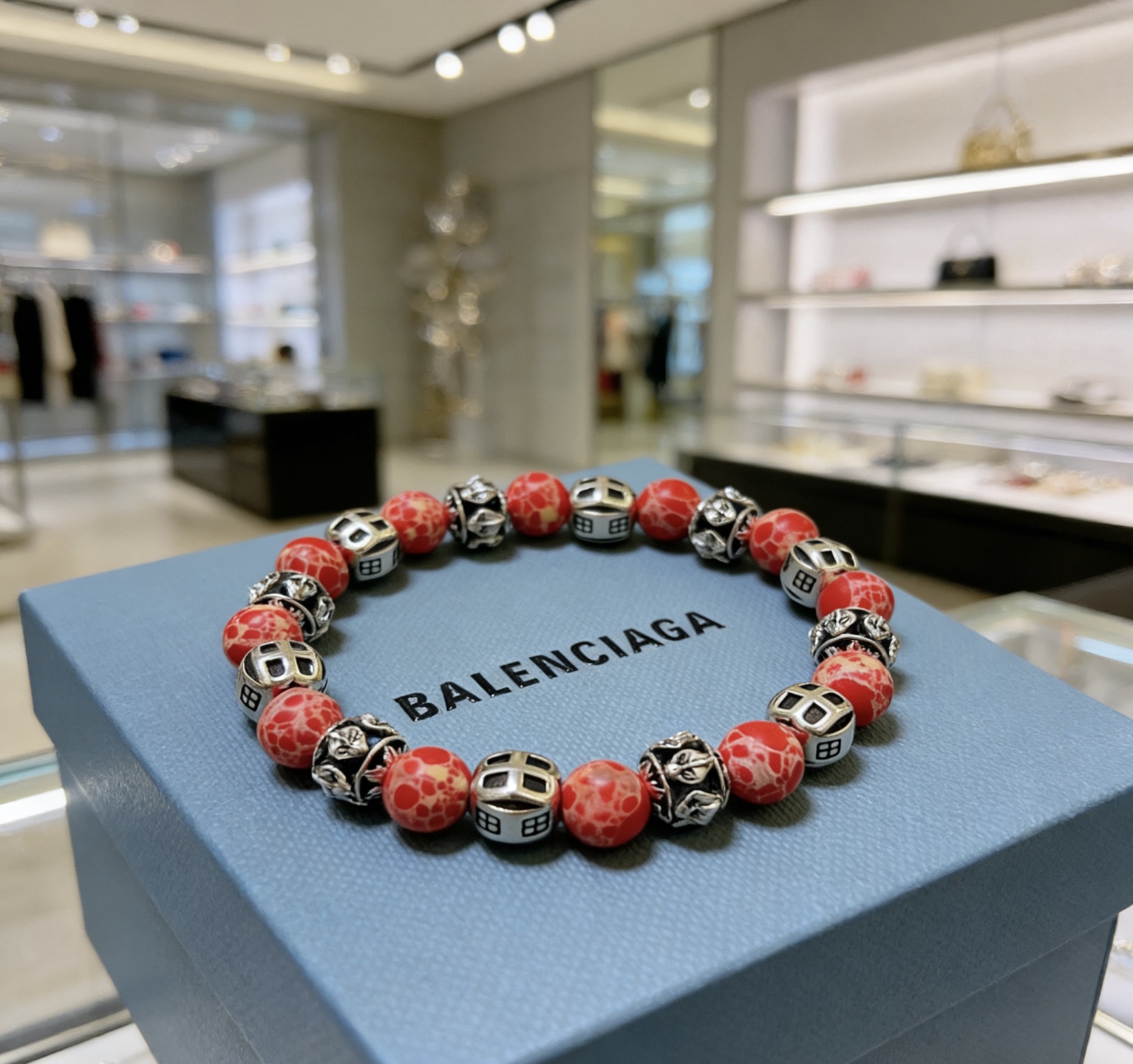 Balenciaga 精工版本蛇皮石巴黎世家手链 泰银风格巴黎世家手链