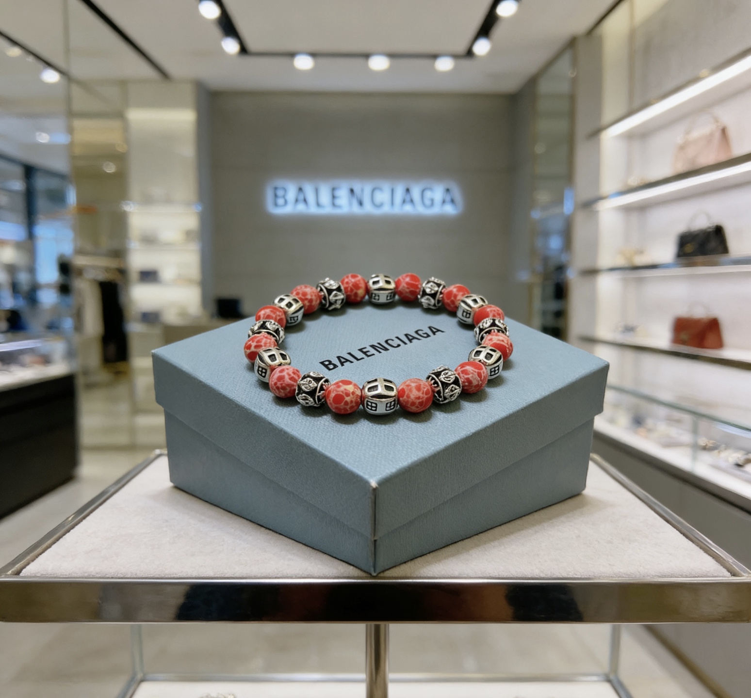 Balenciaga 精工版本蛇皮石巴黎世家手链 泰银风格巴黎世家手链