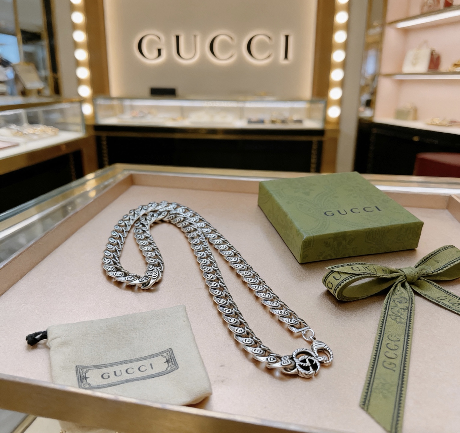 Gucci 奢华款𝐆𝐮𝐜𝐜𝐢古驰项链最新款链条档次更高
