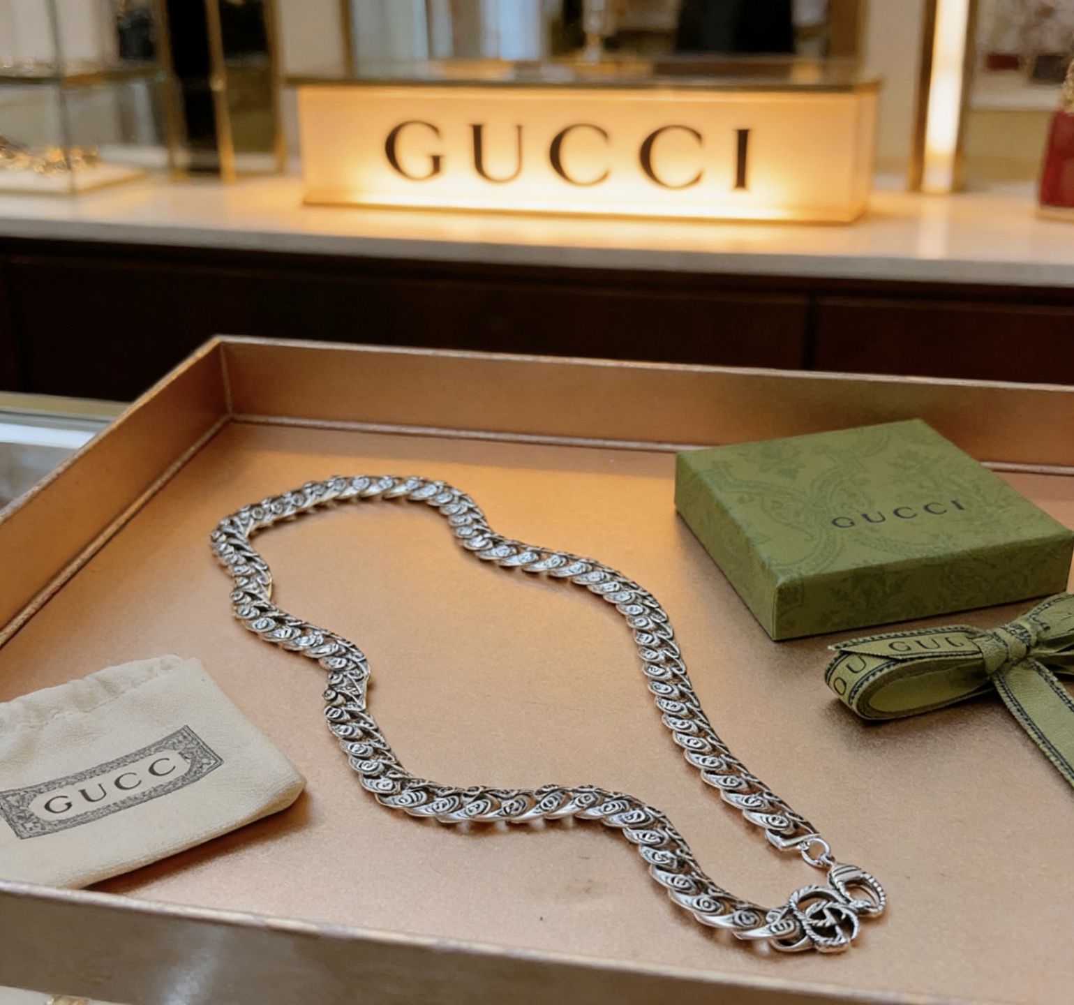 Gucci 奢华款𝐆𝐮𝐜𝐜𝐢古驰项链最新款链条档次更高