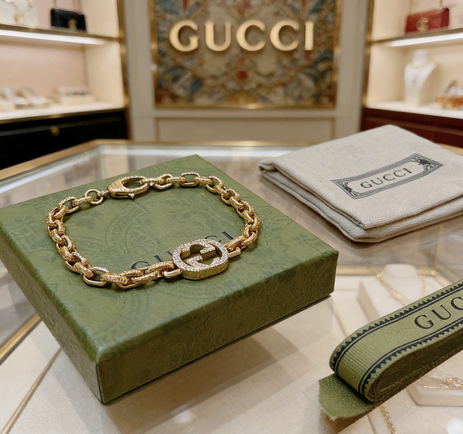 Gucci 太帅啦 最新出炉黄金土豪版手链