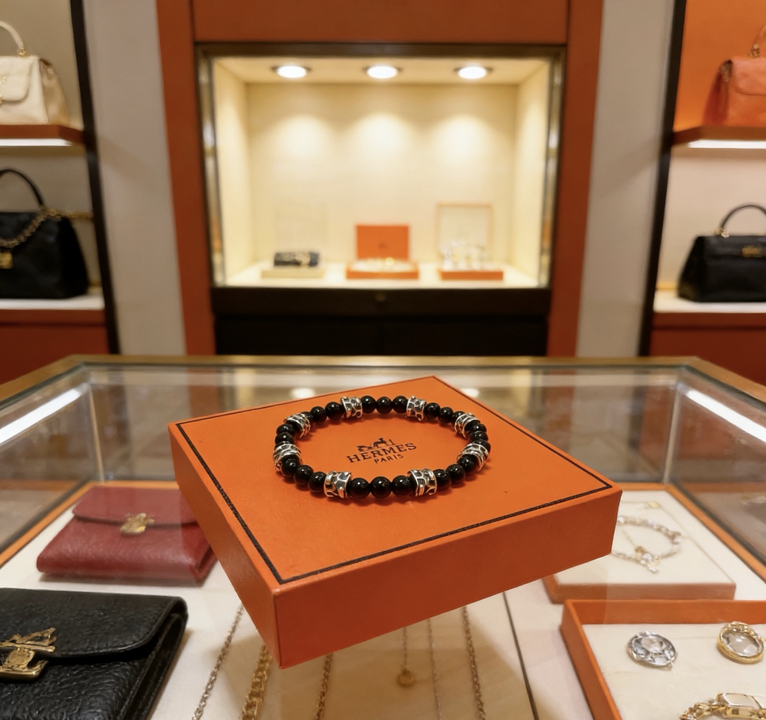 Hermès 新品发布 Hermas爱马仕手链 奢华爱马仕手串 黑玛瑙手链 最新款全件串珠手链档次更高 Anger Forest系列H 爱马仕手链
