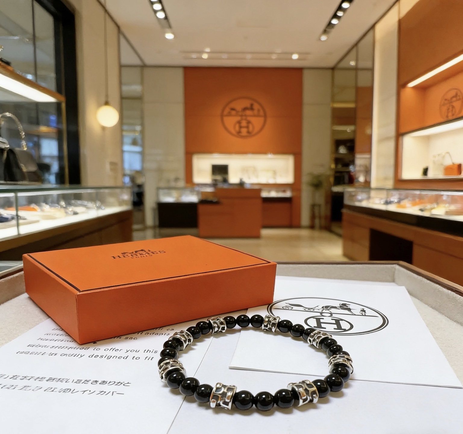 Hermès 新品发布 Hermas爱马仕手链 奢华爱马仕手串 黑玛瑙手链 最新款全件串珠手链档次更高 Anger Forest系列H 爱马仕手链